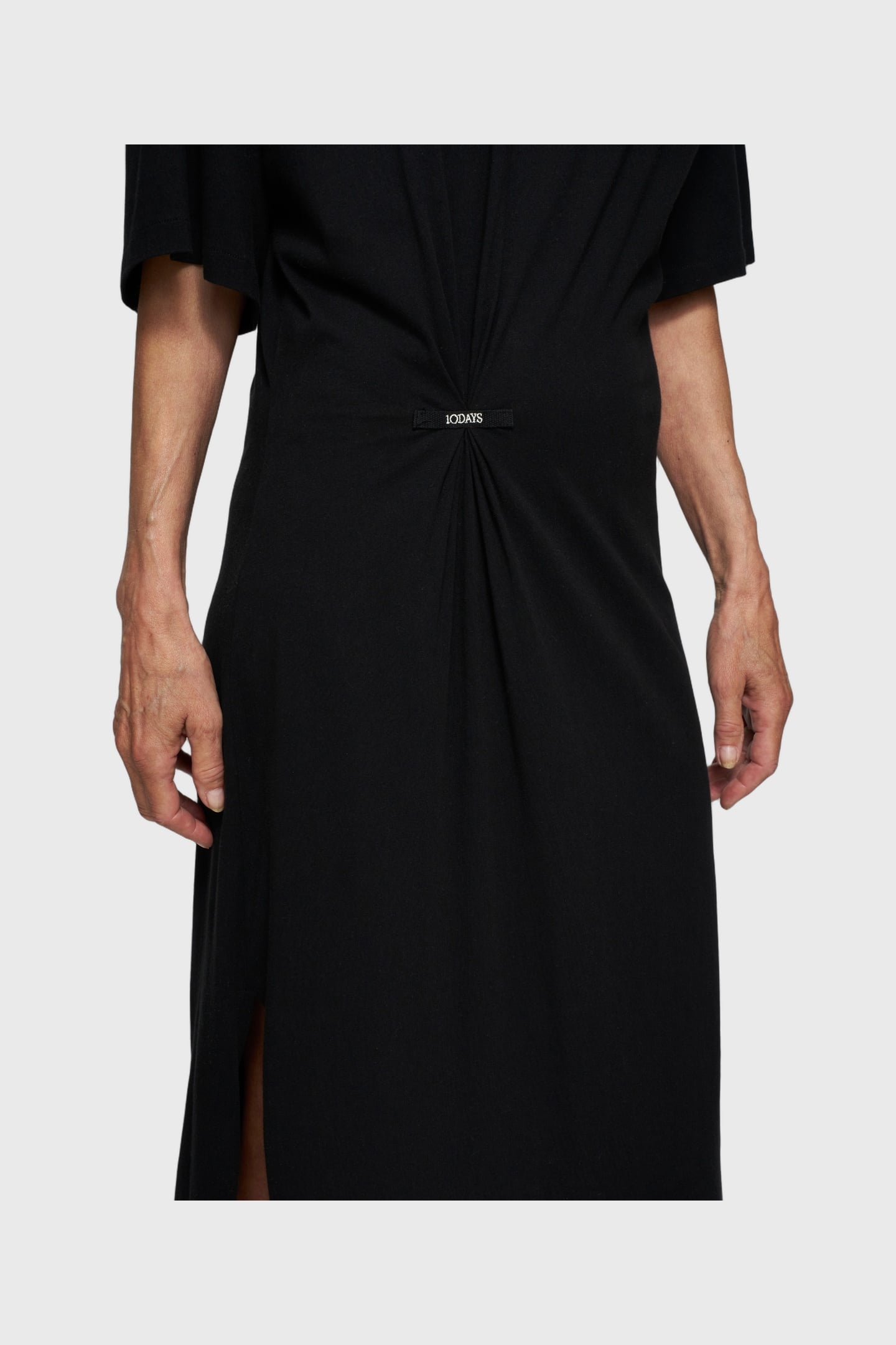 TEE DRESS GATHERING BLACK 3