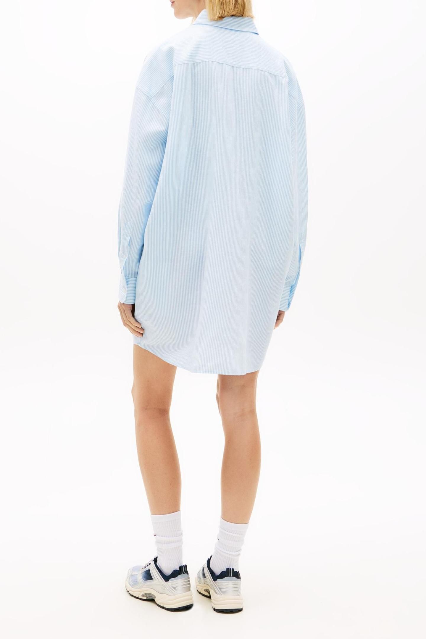 TJW LINEN SHIRT DRESS LIGHT POWDERY BLUE/STRIPE 2