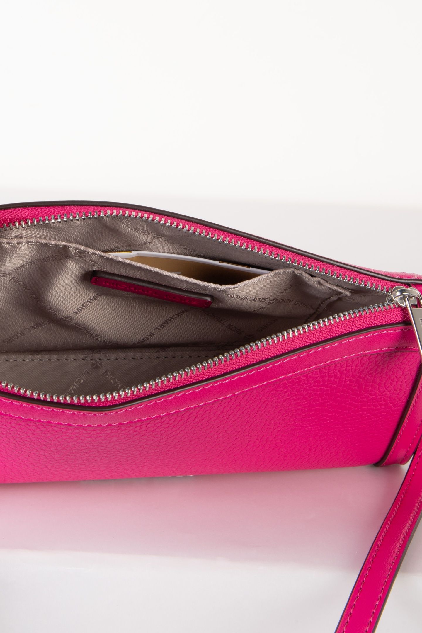 MEDIUM CURVED TOP ZIP CROSSBODY RASPBERRY 5