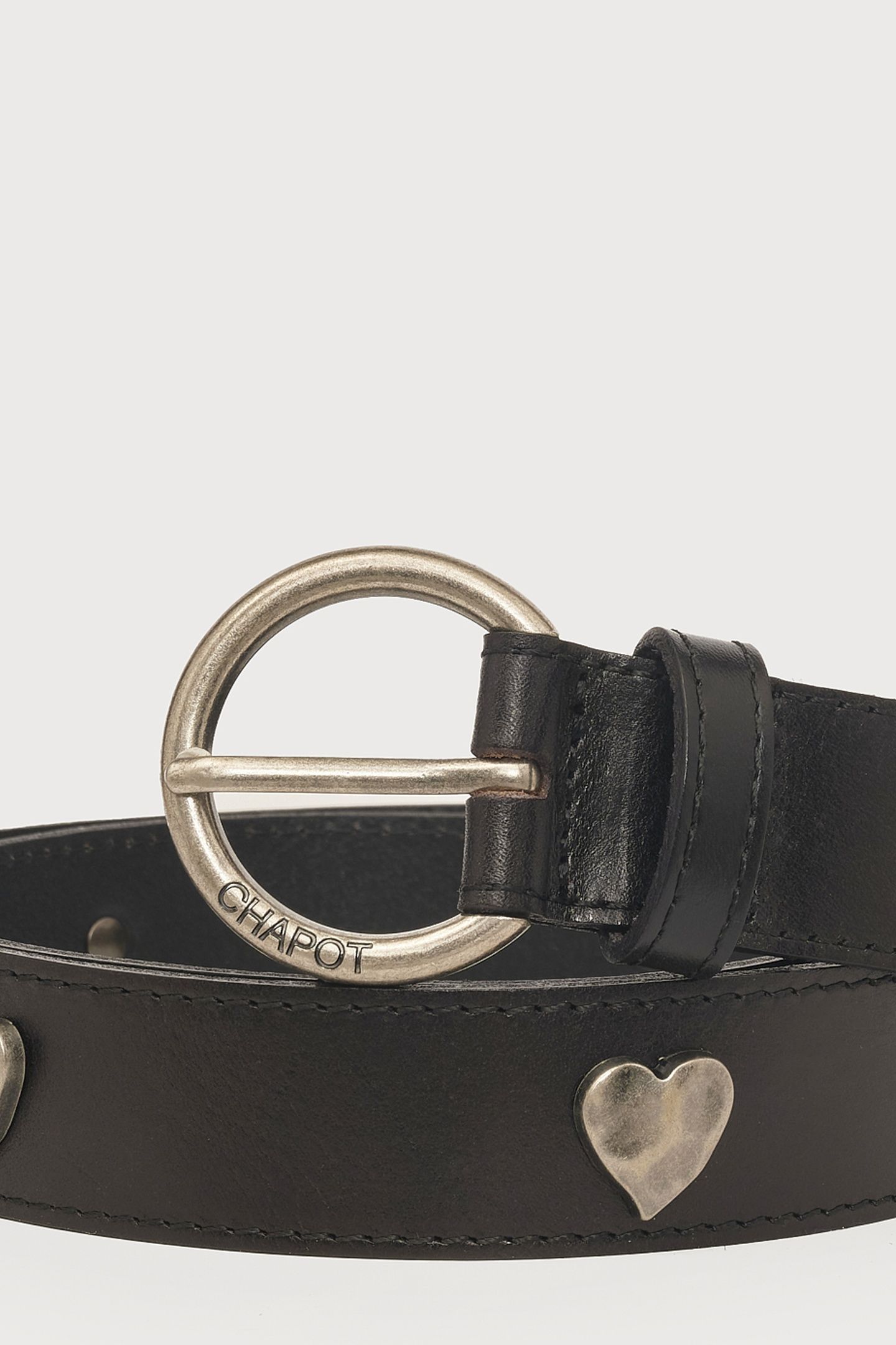 HAMMERED HEART BELT BLACK 2