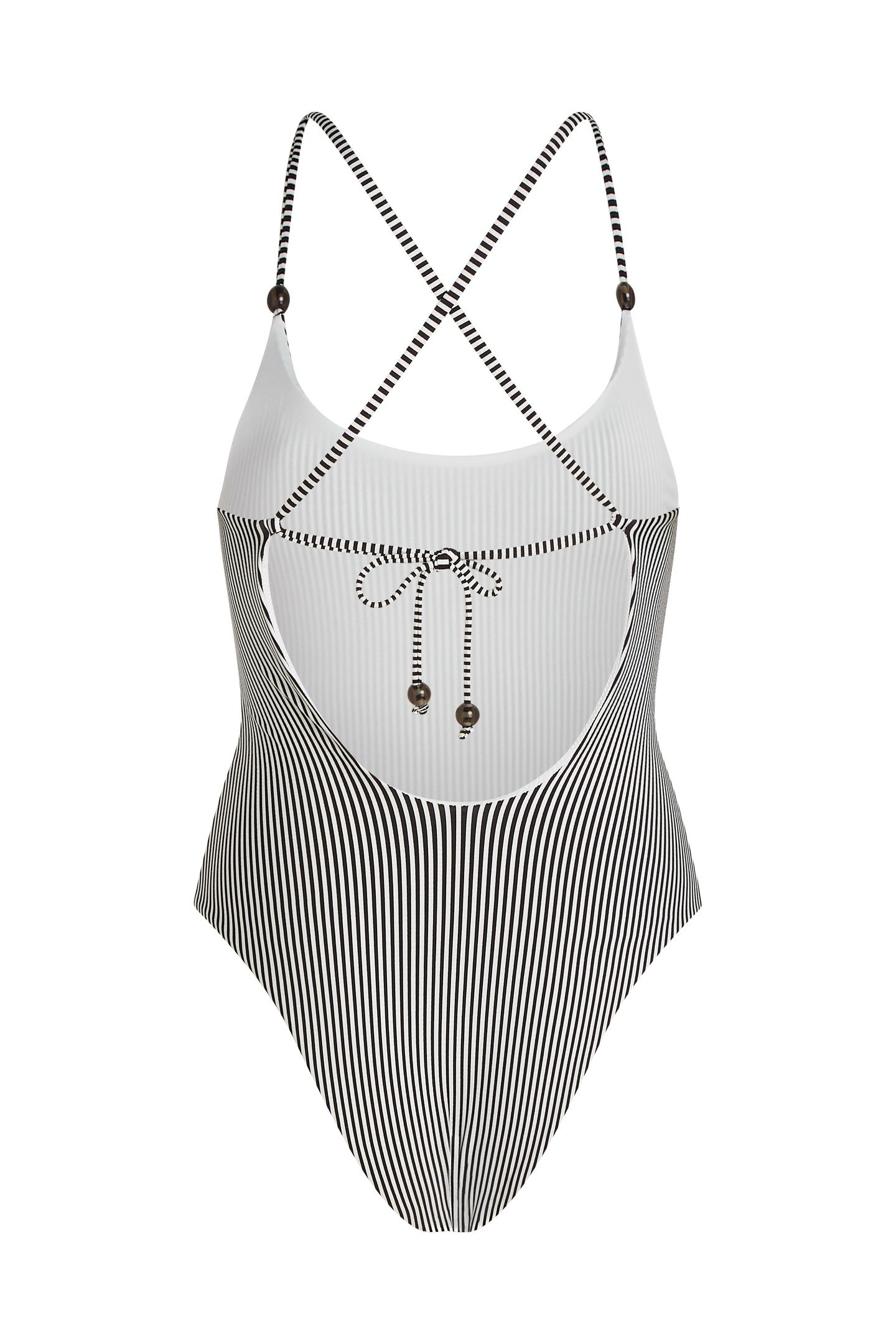 IKON STRIPE SWIMSUIT WHITE-BLACK STRIPE 4