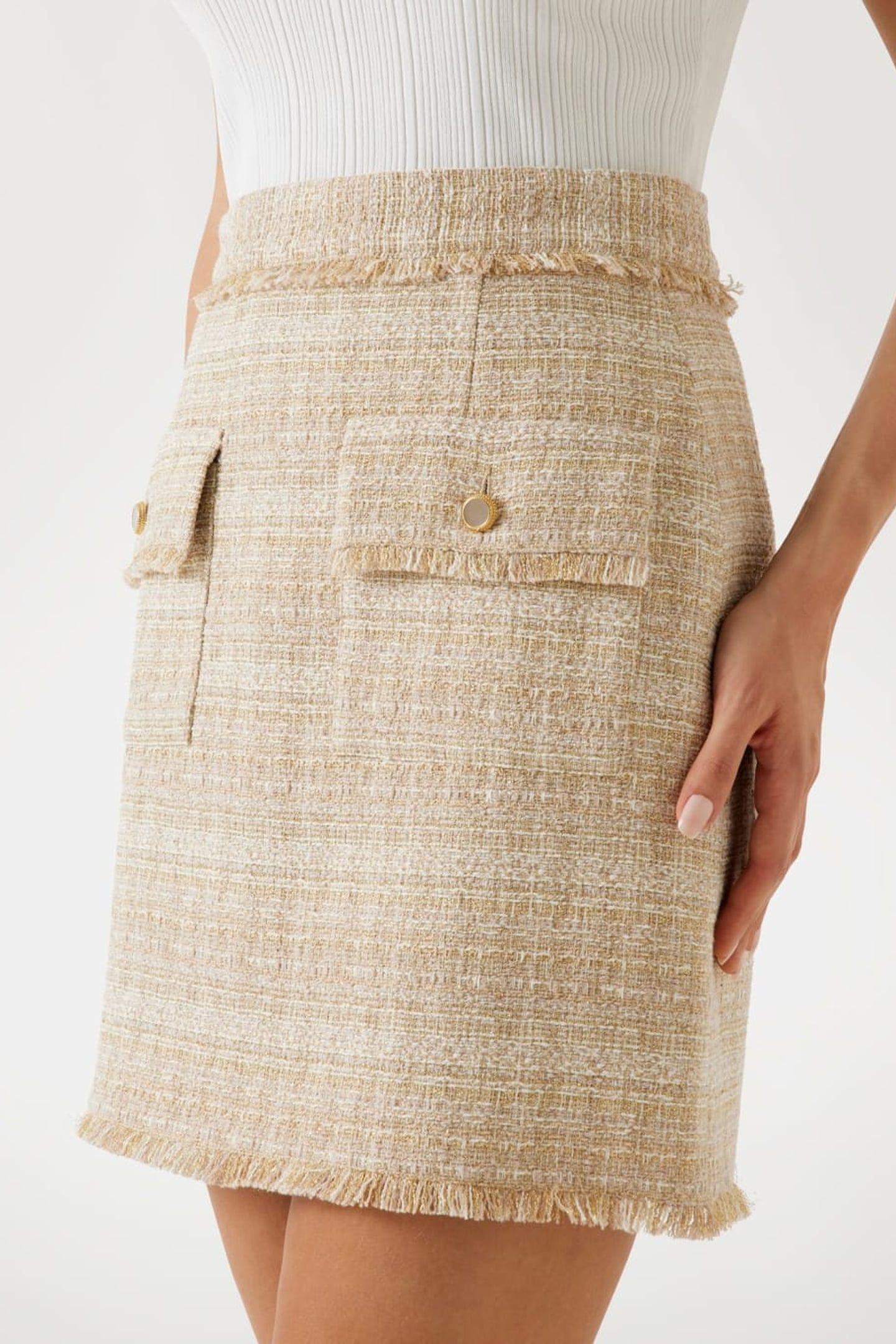 CLAUDIA MINI SKIRT VELVET TAUPE LUX TWE 7