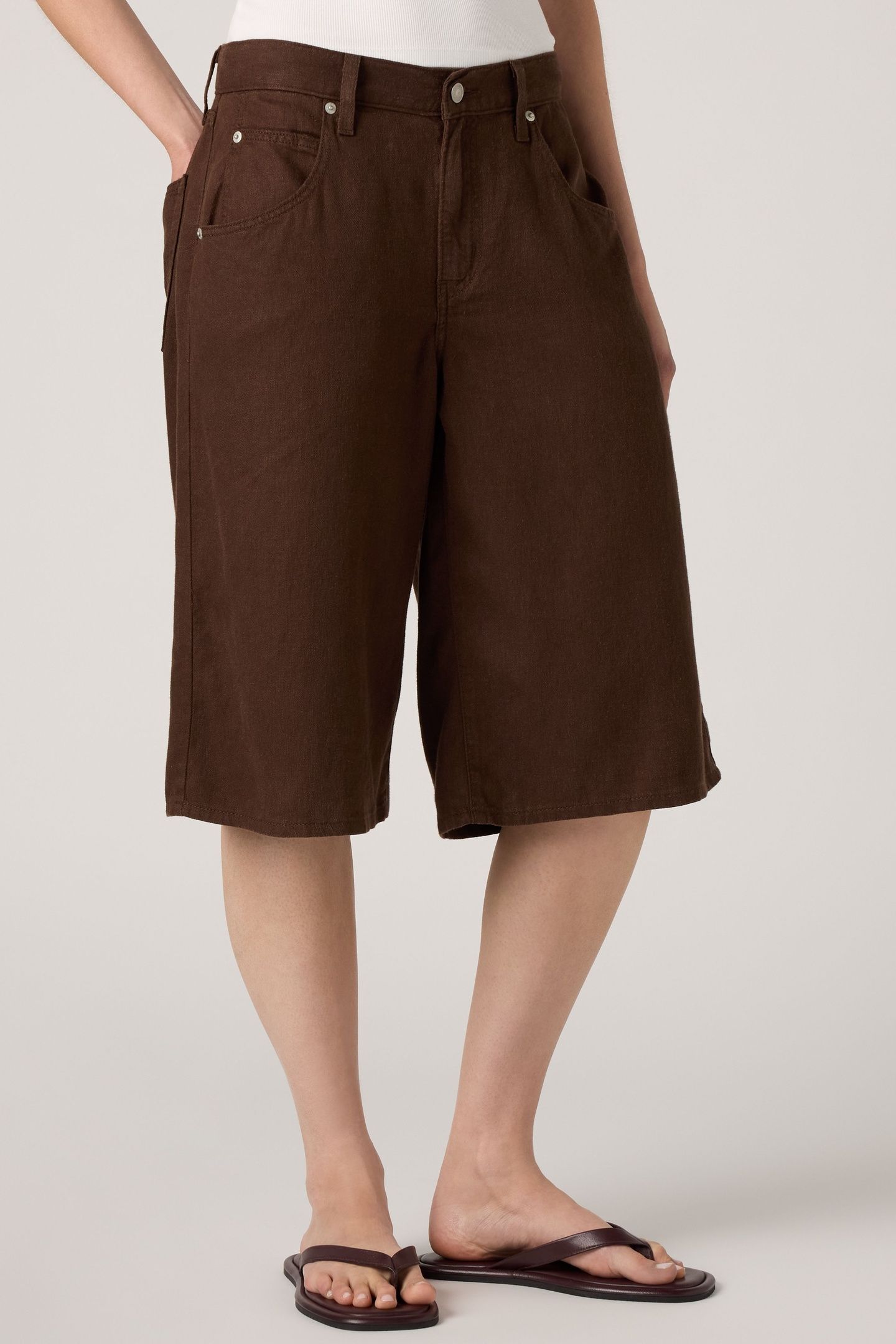 SUPER BAGGY LONG LINEN SHORTS 3