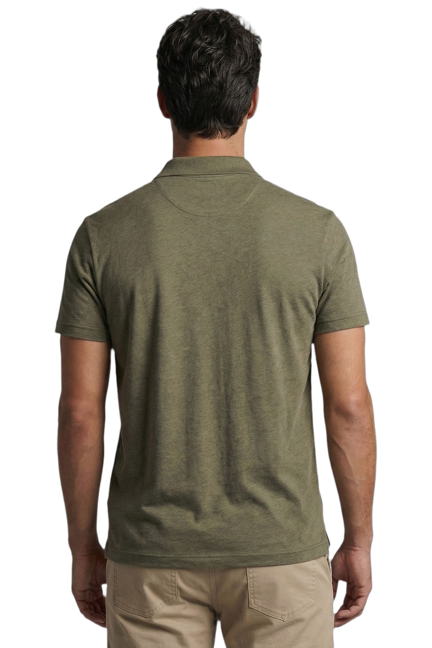 MELANGE JERSEY POLO LIGHT OLIVE 2