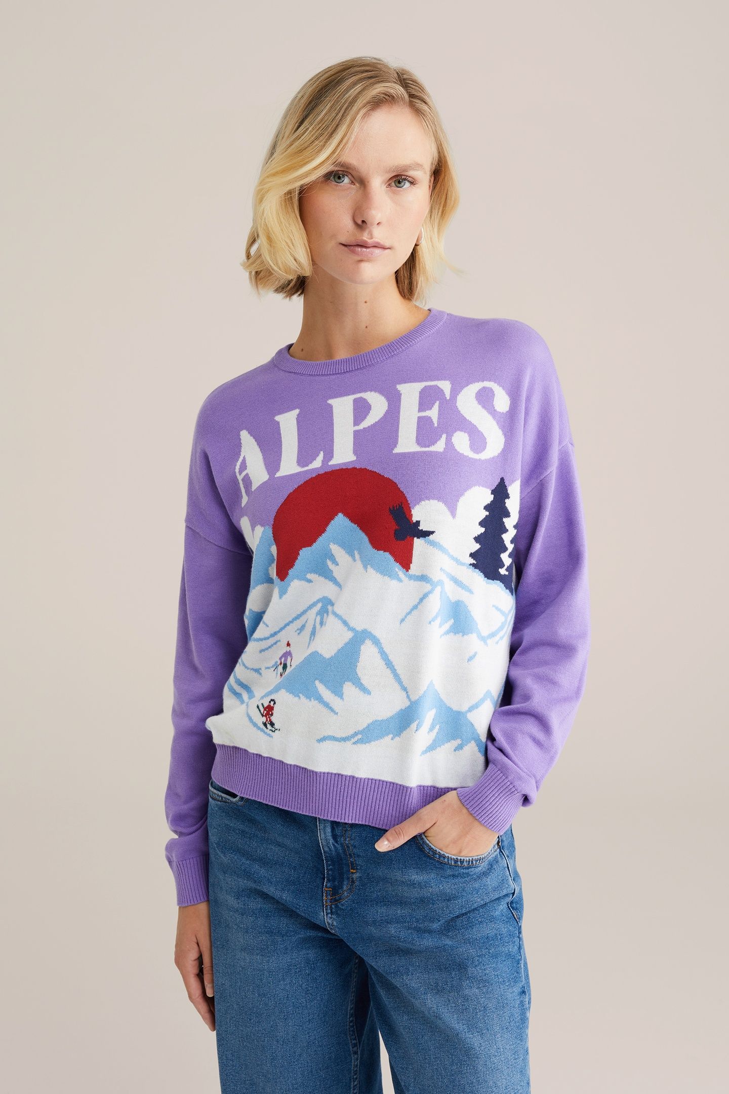 KNITTED PULLOVER PURPLE 1