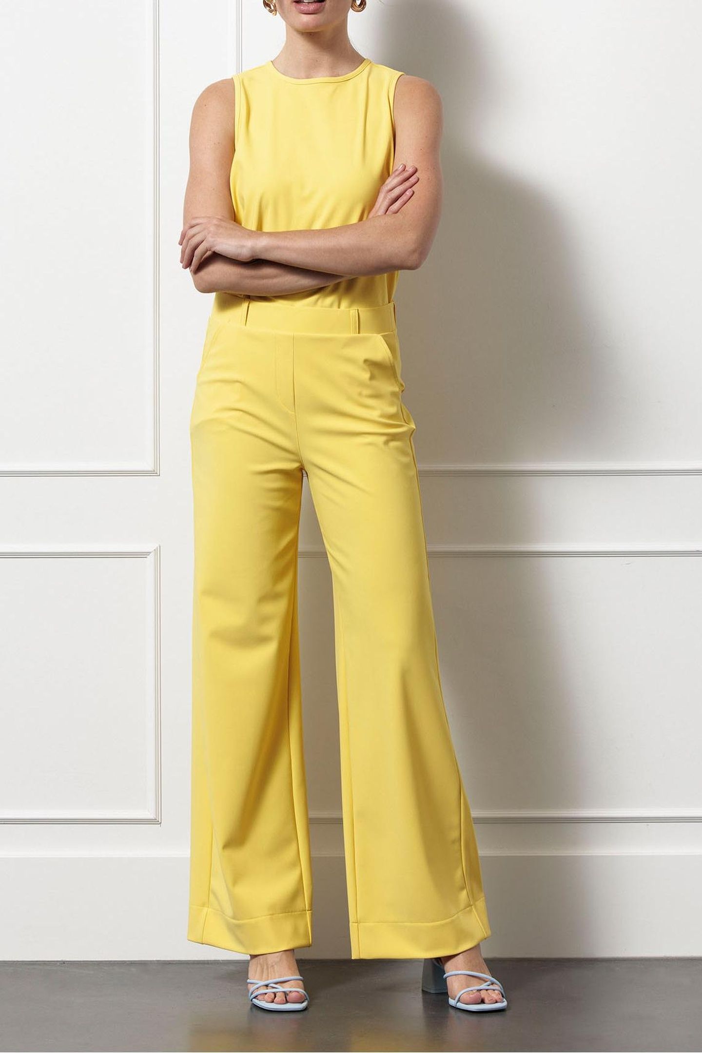 LEXIE LONG BONDED TROUSERS GOLDEN YELLOW 2