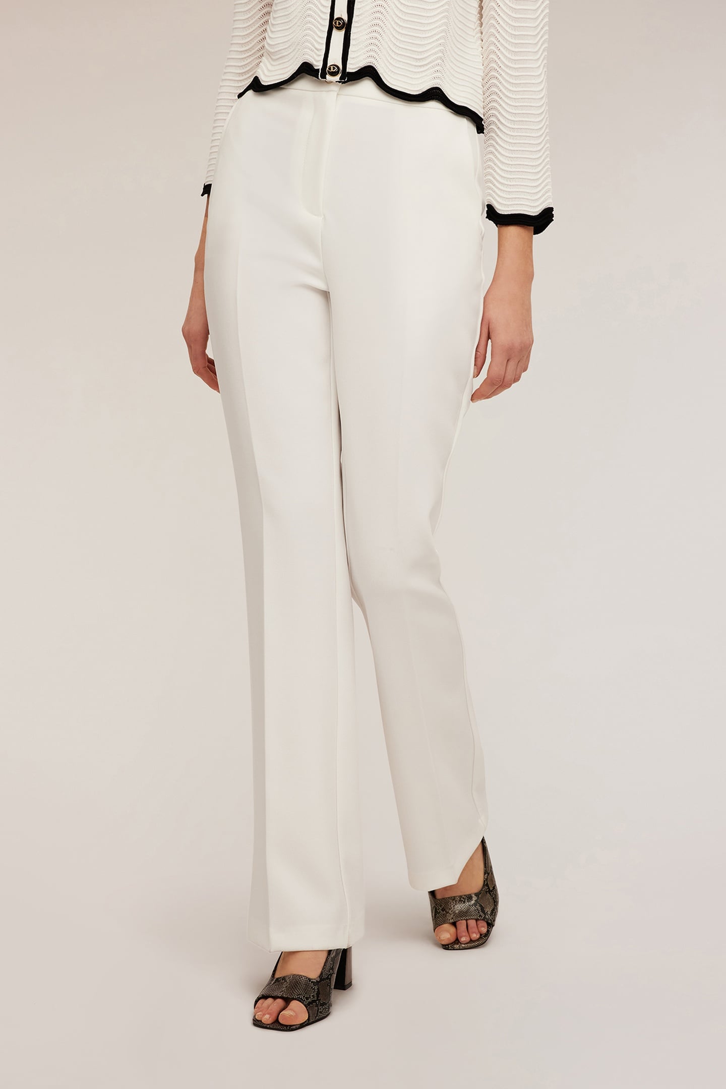 PALAZZO TROUSERS WITH IRONED CREASE WHITE 1