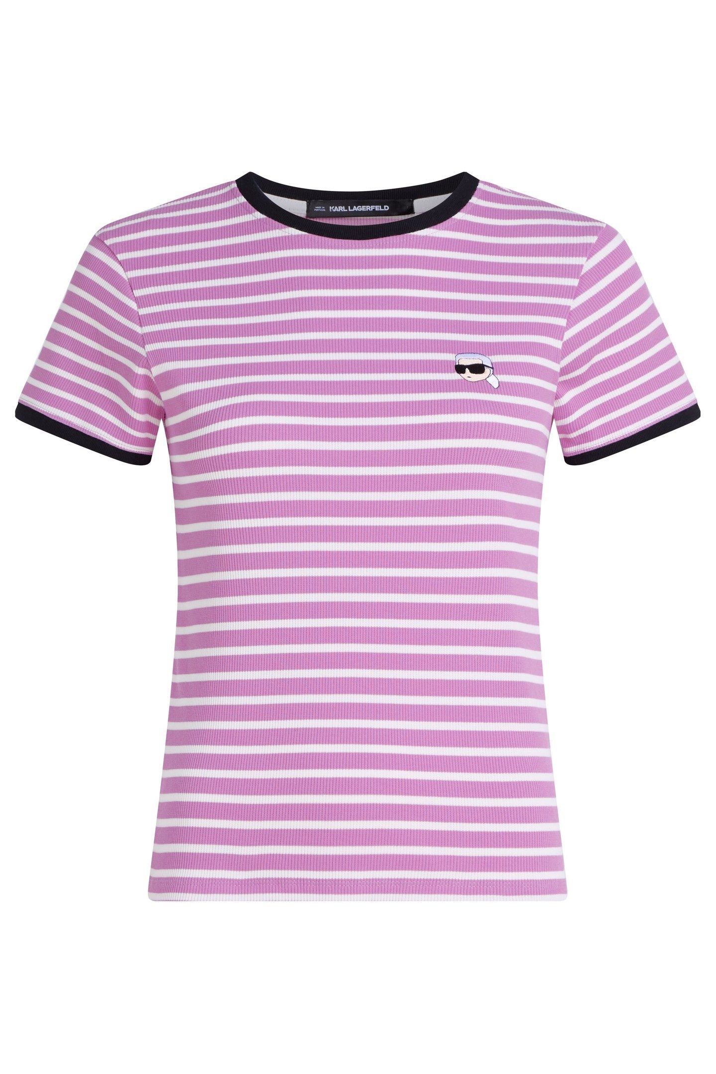 IKON PATCH STRIPED RIB TSHIRT OPERAMAUVE-CANNOLI 5