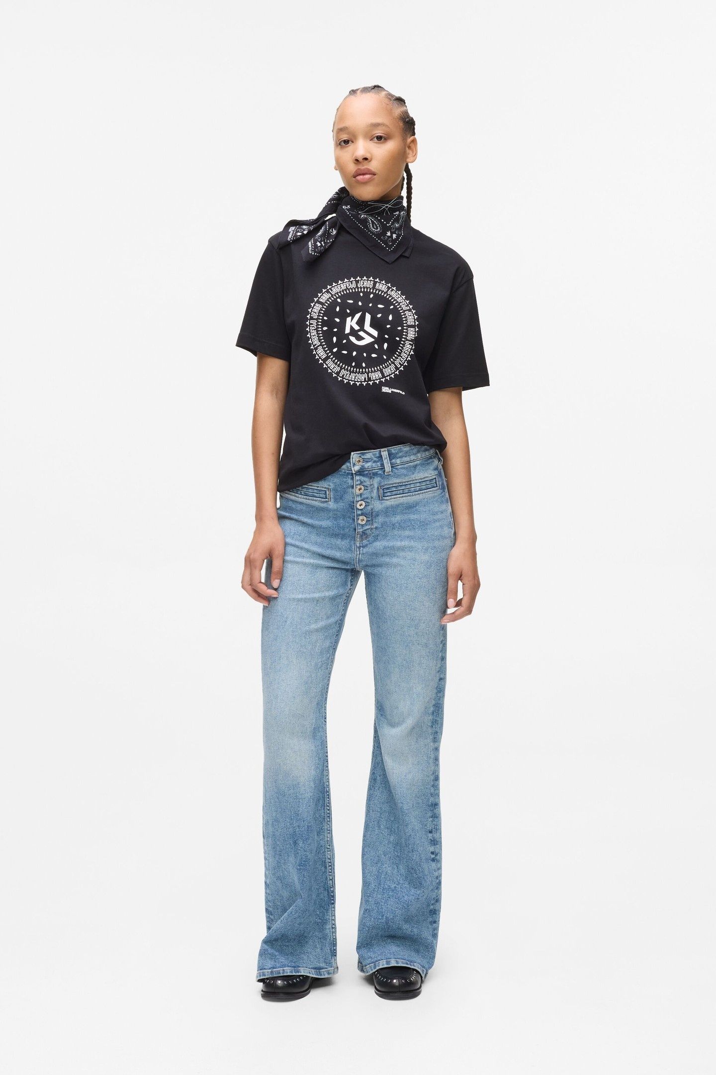 FLARED POCKET DENIM WASHED MID BLUE 2