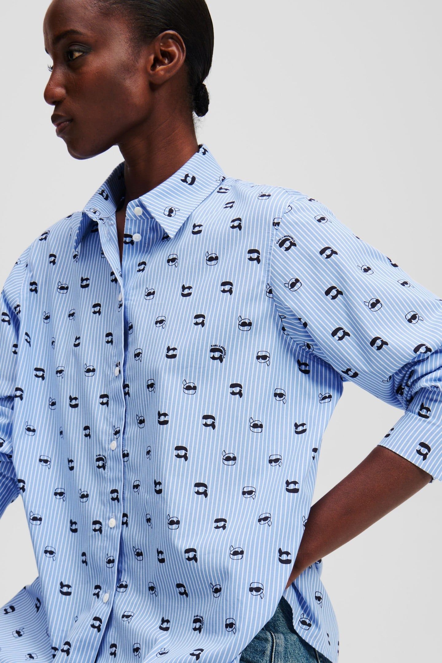 IKON PRINT BLOUSE KENTUCKY BLUE STRIPE 5