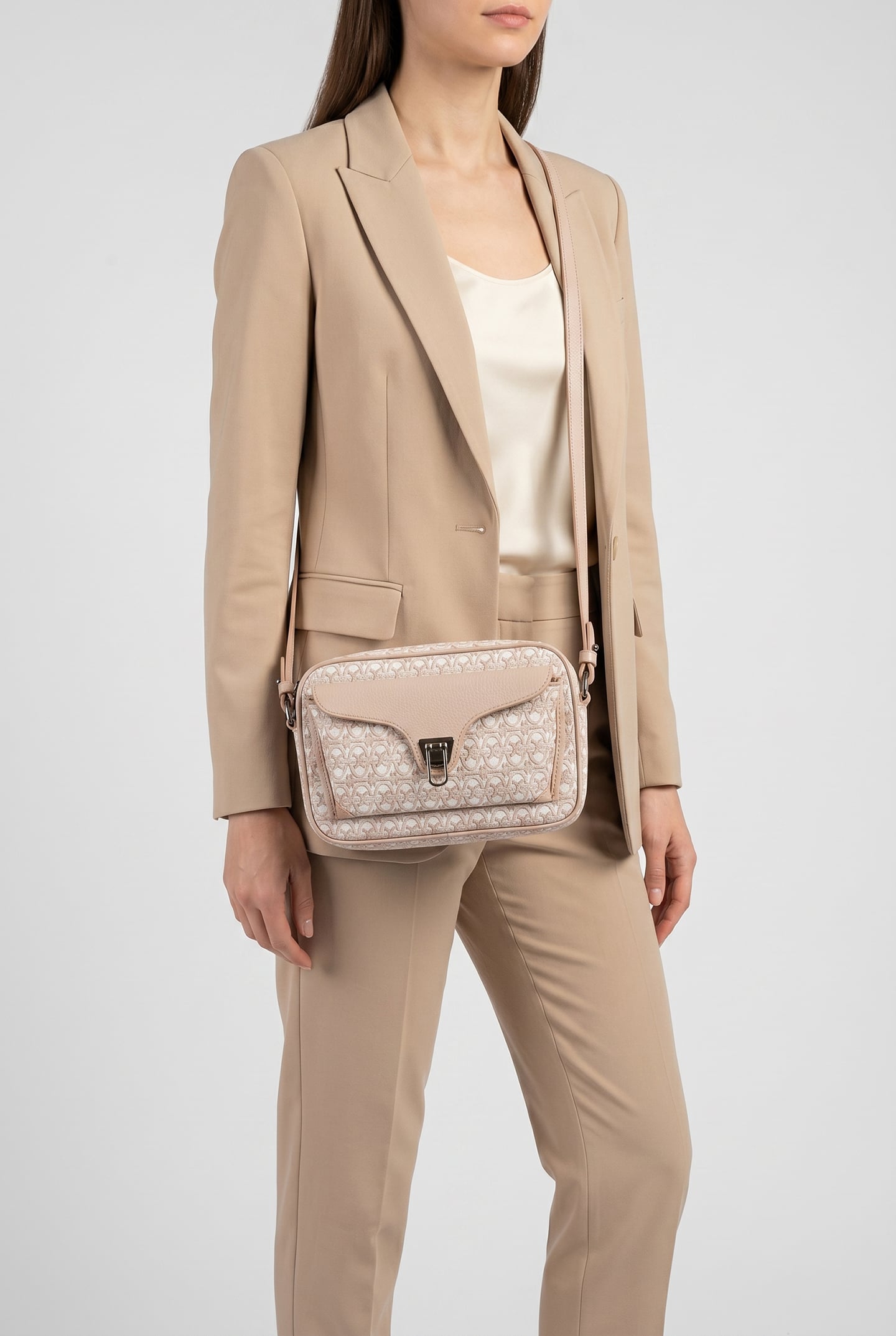 COCCINELLE BEAT COAT.MONO MULTI BLANC/ROSET 1