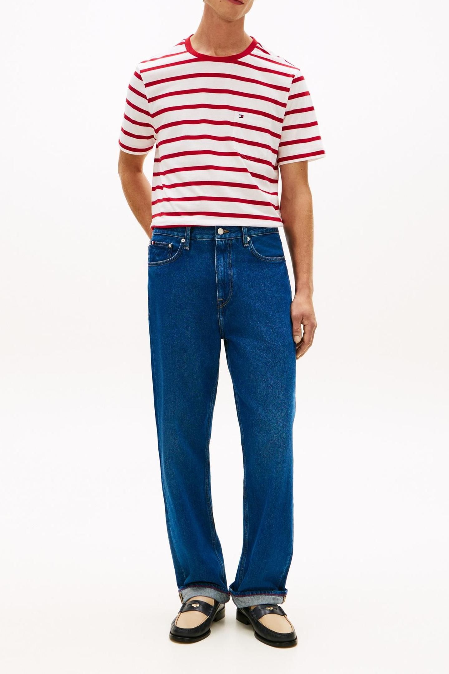 ESSENTIAL REGULAR FIT STRIPE T-SHIRT ECRU/MEDIUM RED STRIPE 2