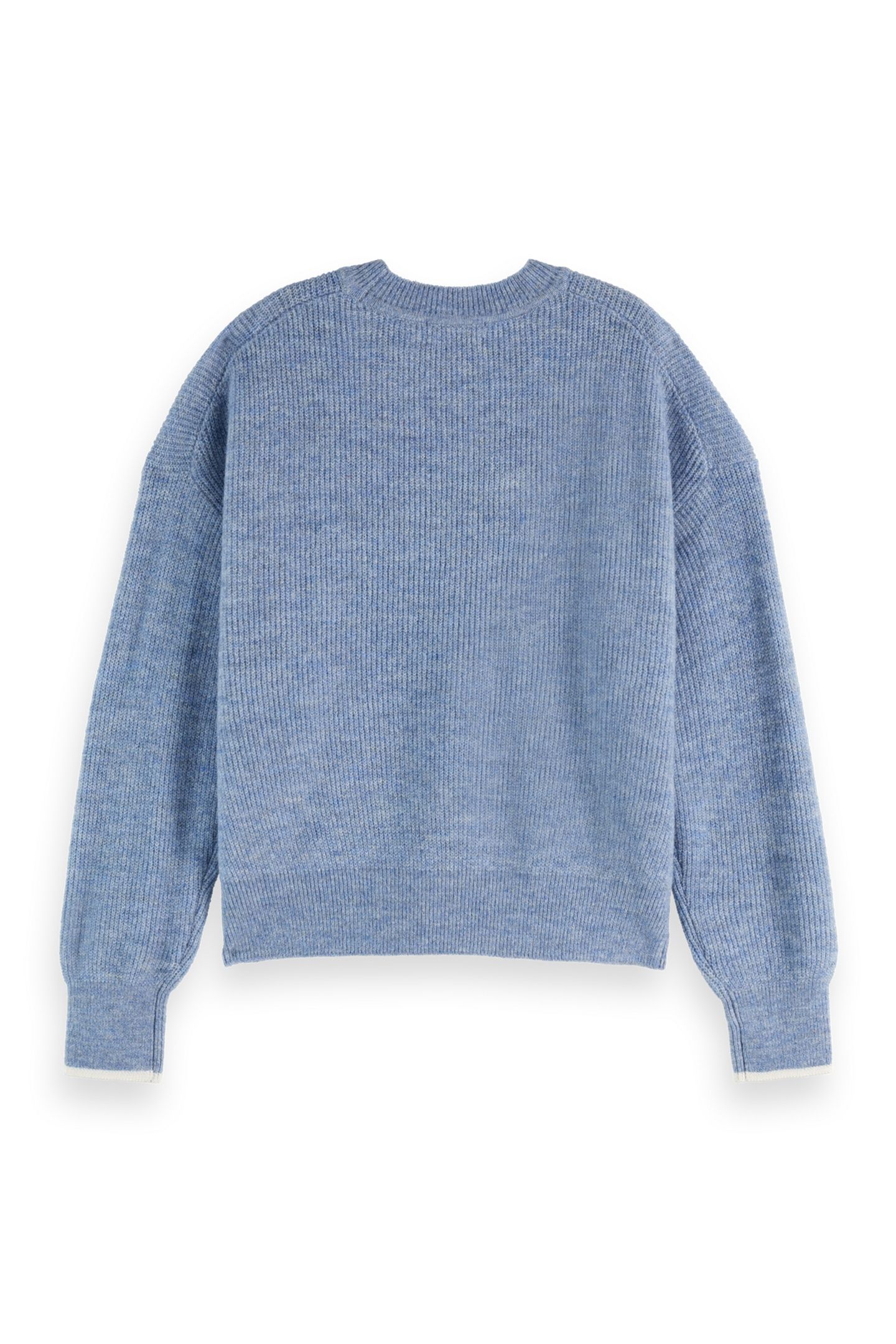 FUZZY CREW NECK PULLOVER FADED DENIM MELANGE 5