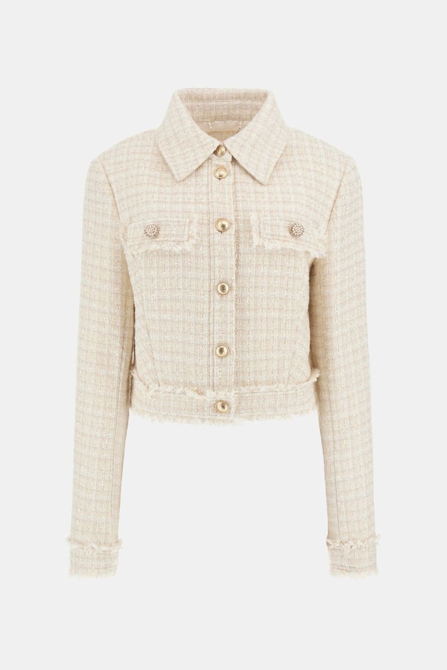 GUESS ECO DAPHNEE CROPPED JACK CREAM TWEED COMBO 1