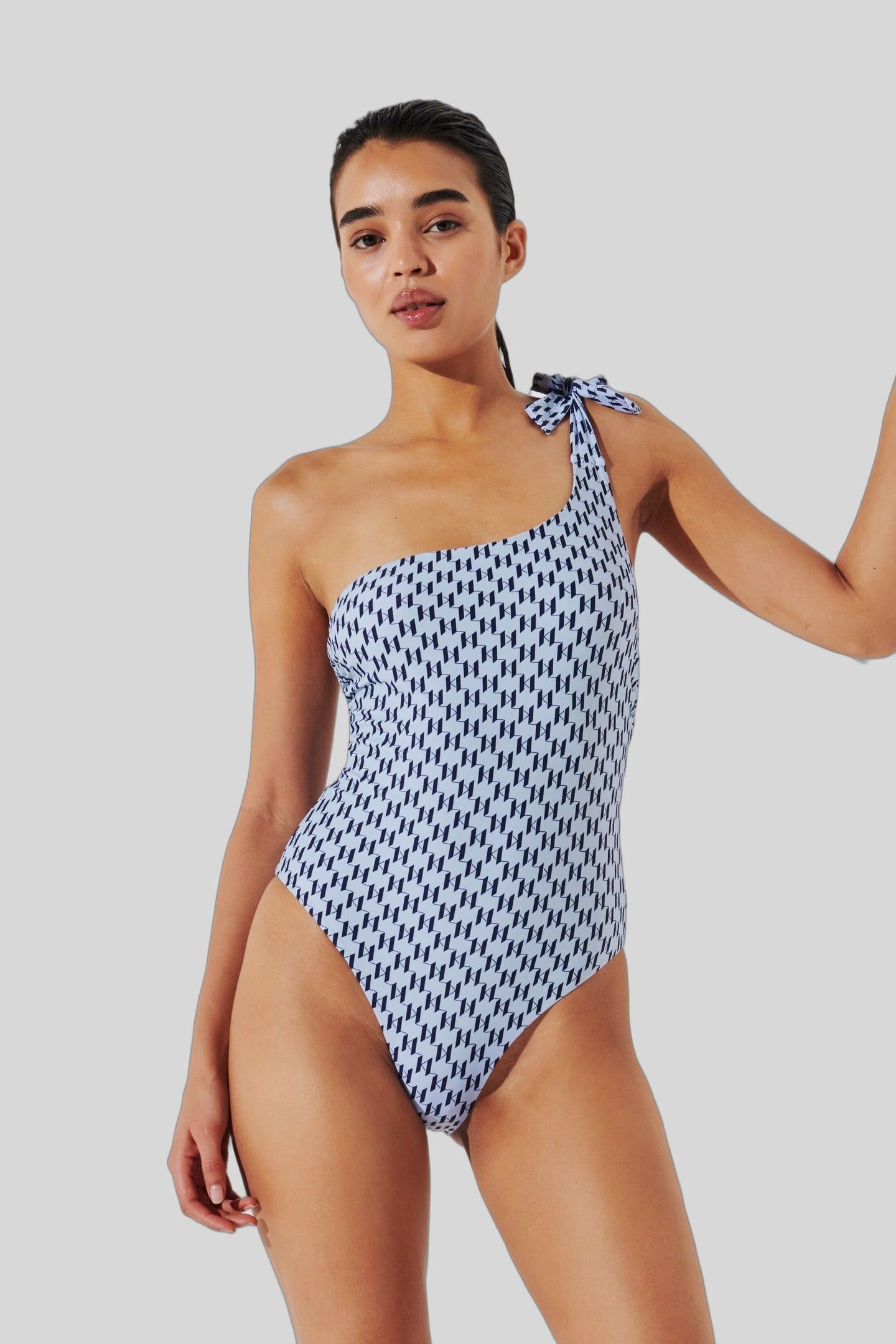 MONOGRAM TIE CHEEKY SWIMSUIT INDIGO 1