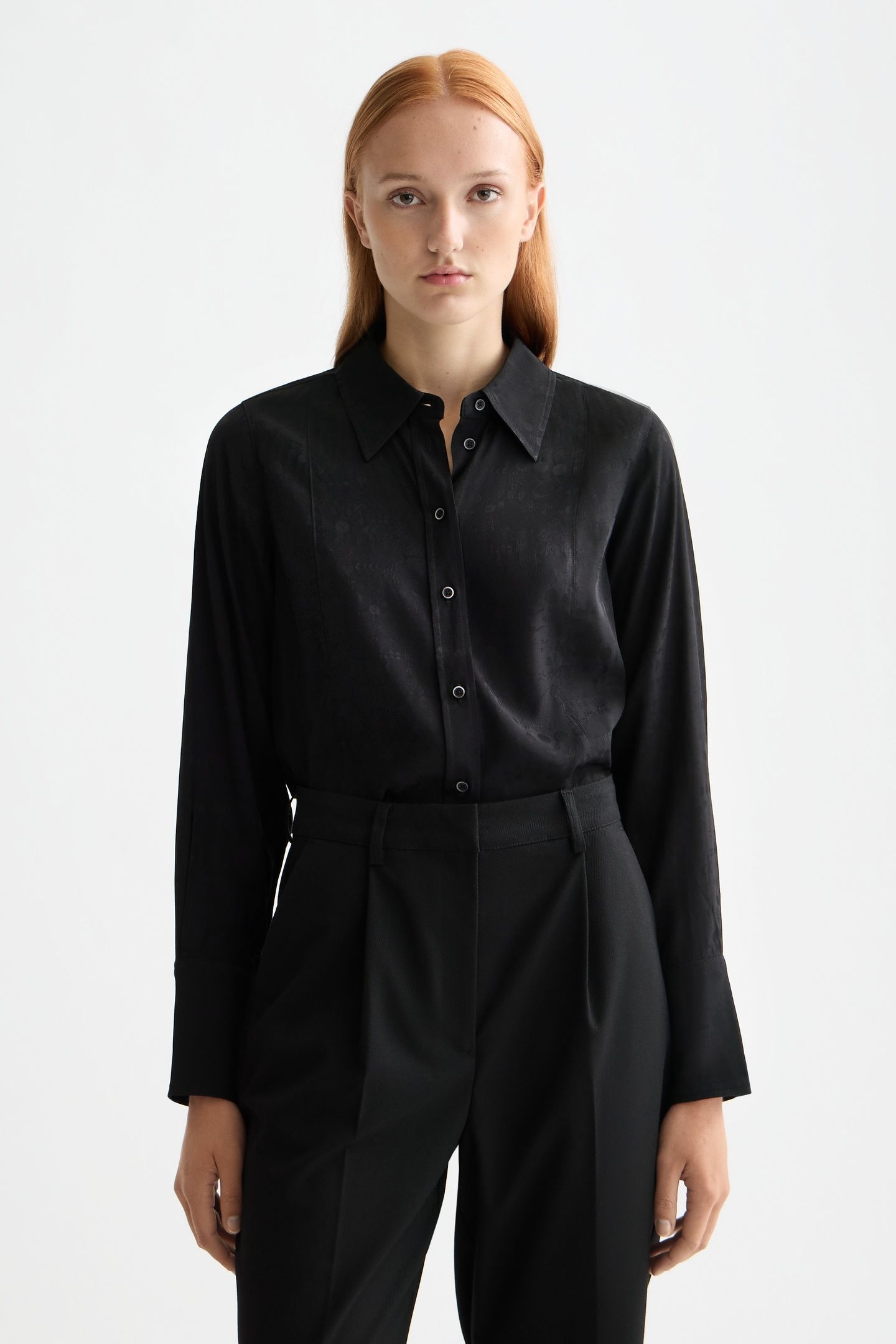 REGULAR FIT JACQUARD SHIRT METEORITE 1