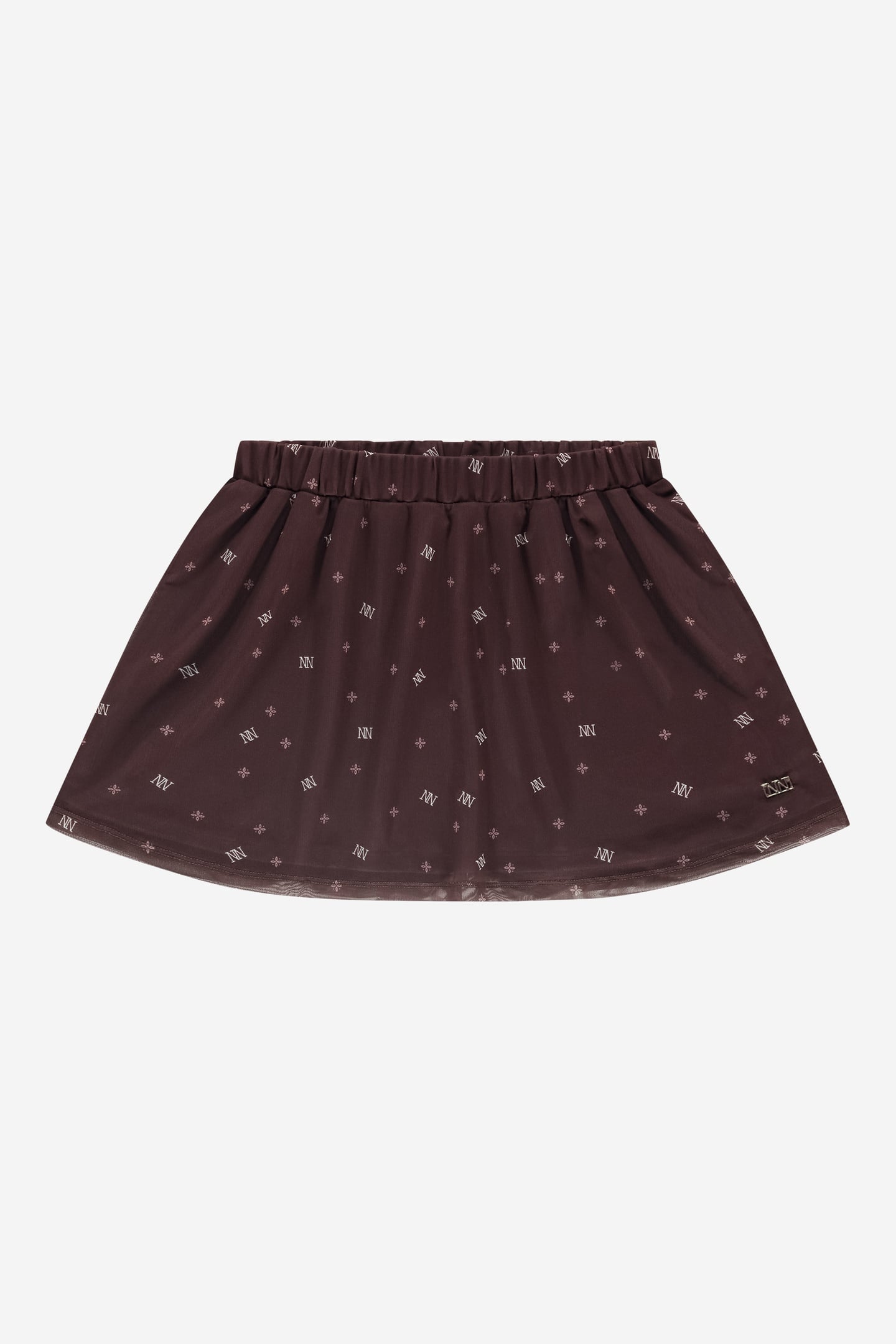 SPHAY MESH SKIRT FLOWERFIELD BROWN 1