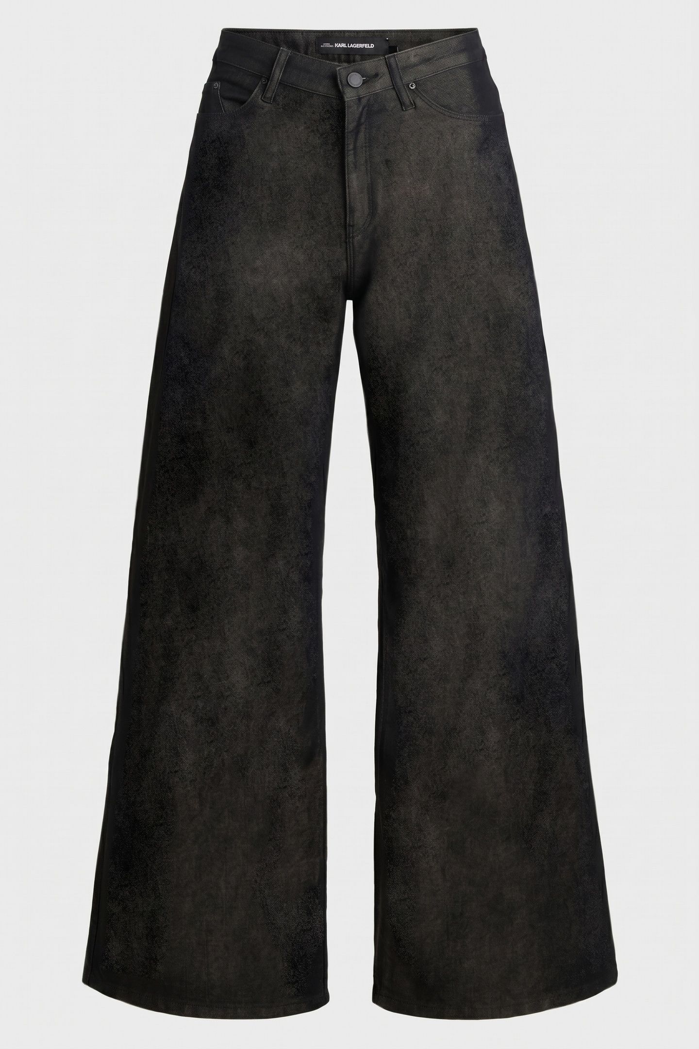 FASHION WIDE LEG DENIM PANTS BLACK 3