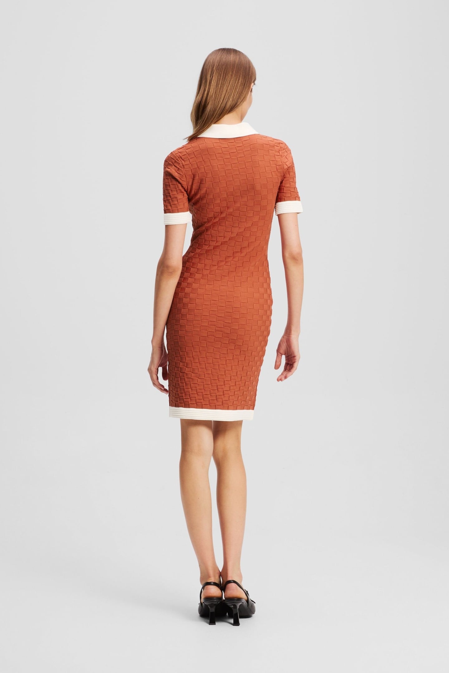POLO CONTRAST KNIT DRESS CINNABAR 2