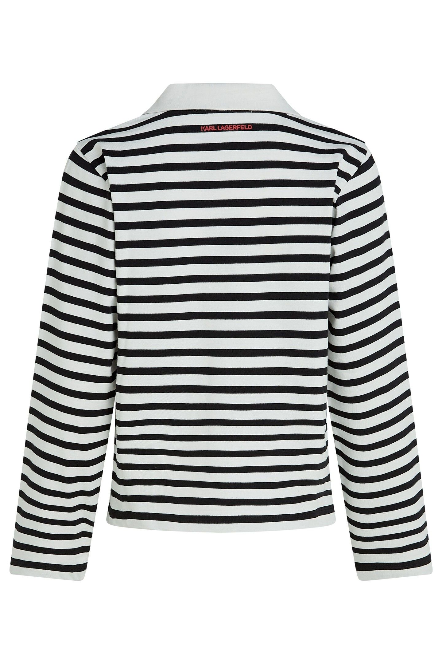 IKON SKETCH STRIPE LONGSLEEVE POLO BLACK-CANNOLI CREAM 6
