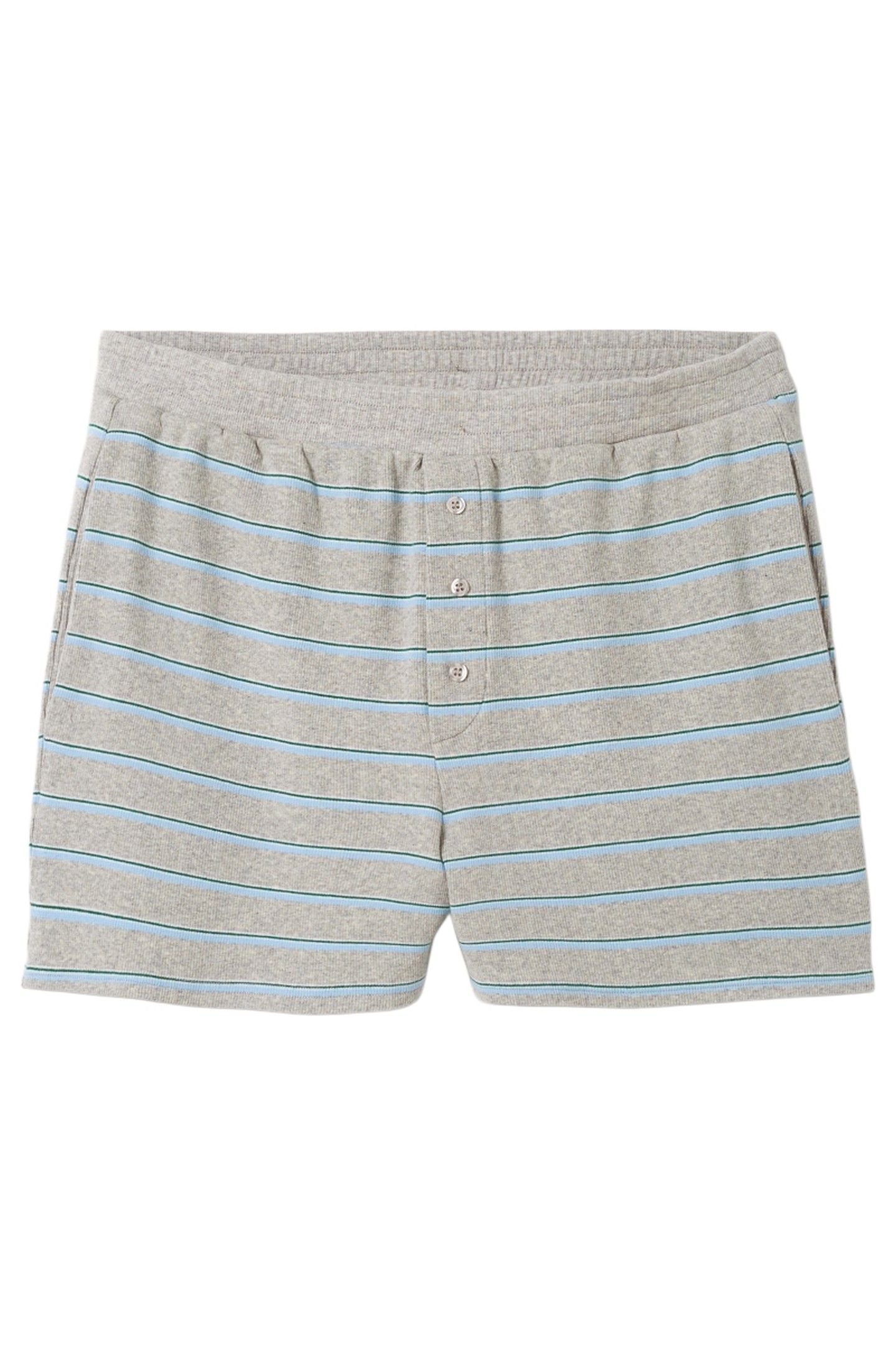URYSTREET SHORTS GRIS CHINE RAYE VERT ET BLEU 4
