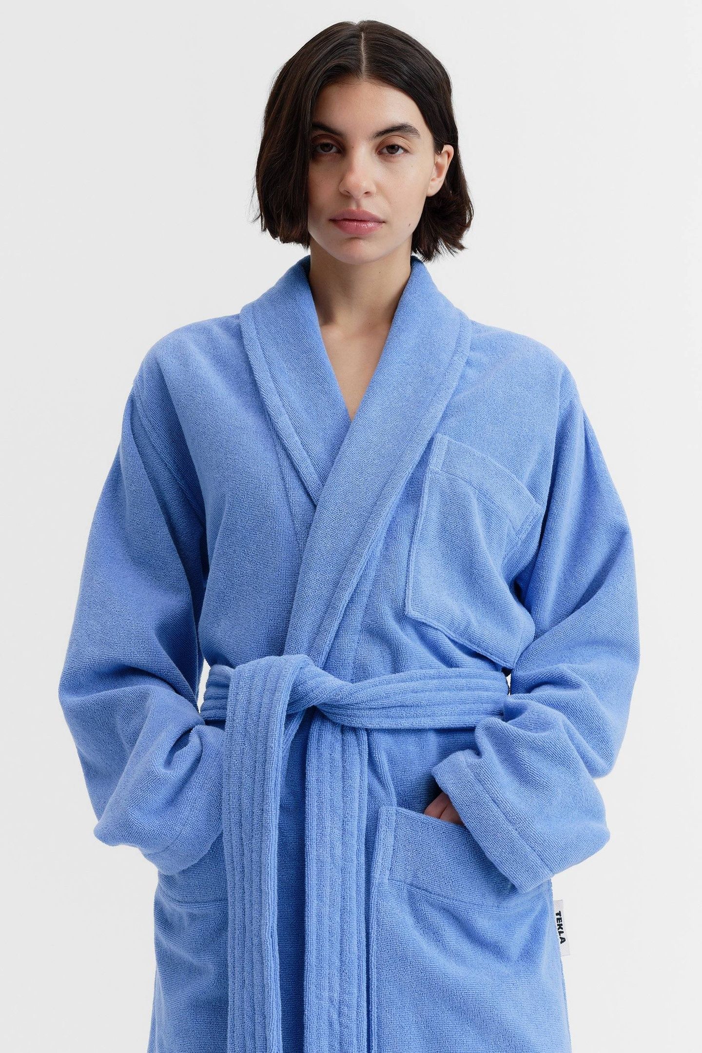 UNISEX CLASSIC BATHROBE CLEAR BLUE 2
