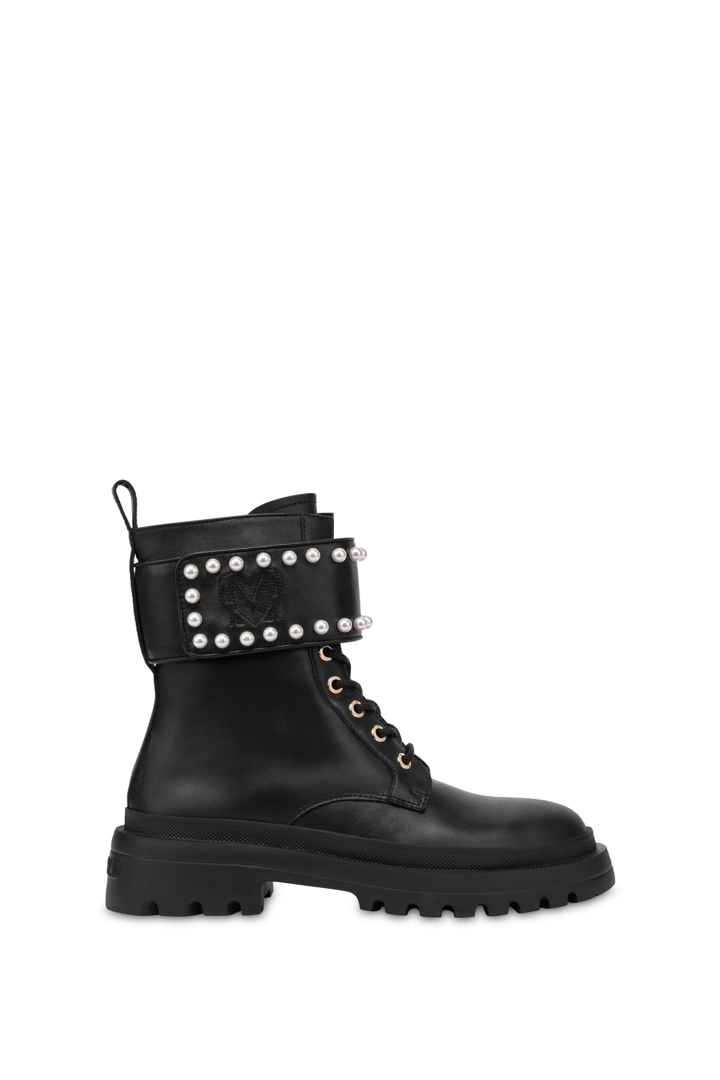 HER LOVE CALFSKIN BIKER BOOTS BLACK 1