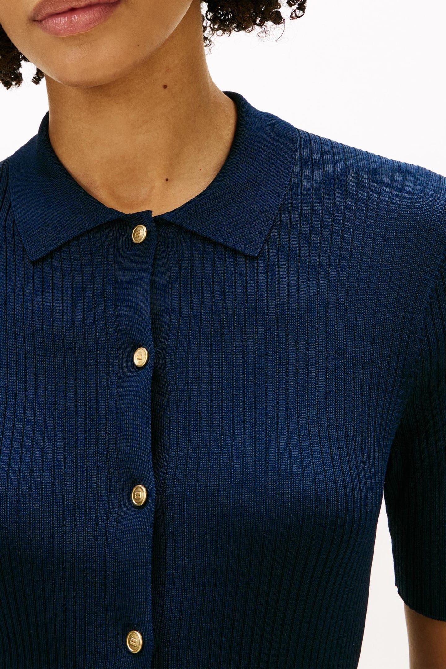 RAYON RIB SLIM POLO DARK NIGHT NAVY 5