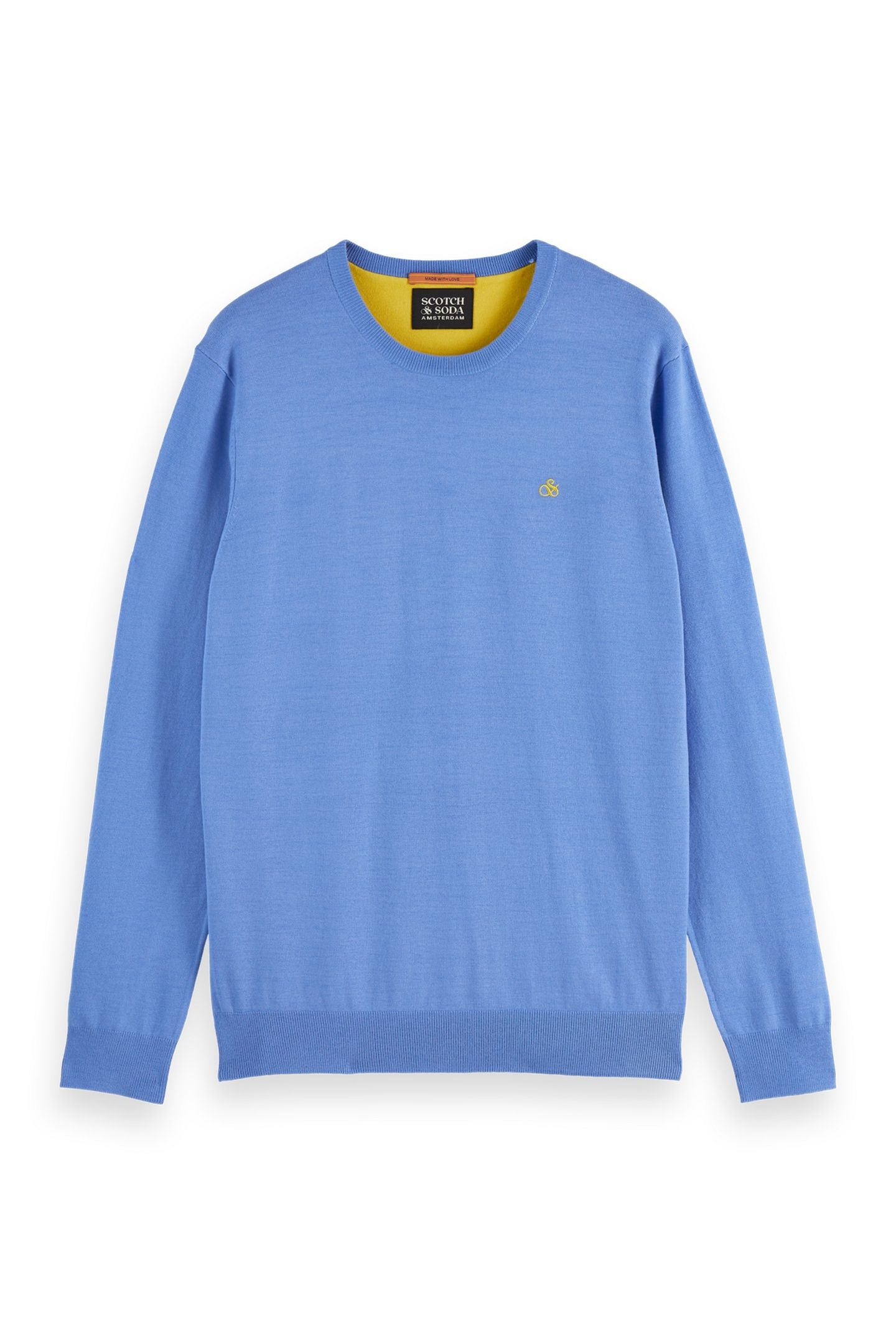 REGULAR-FIT ECOVERO BLEND CREWNECK BLUE BONNET 1