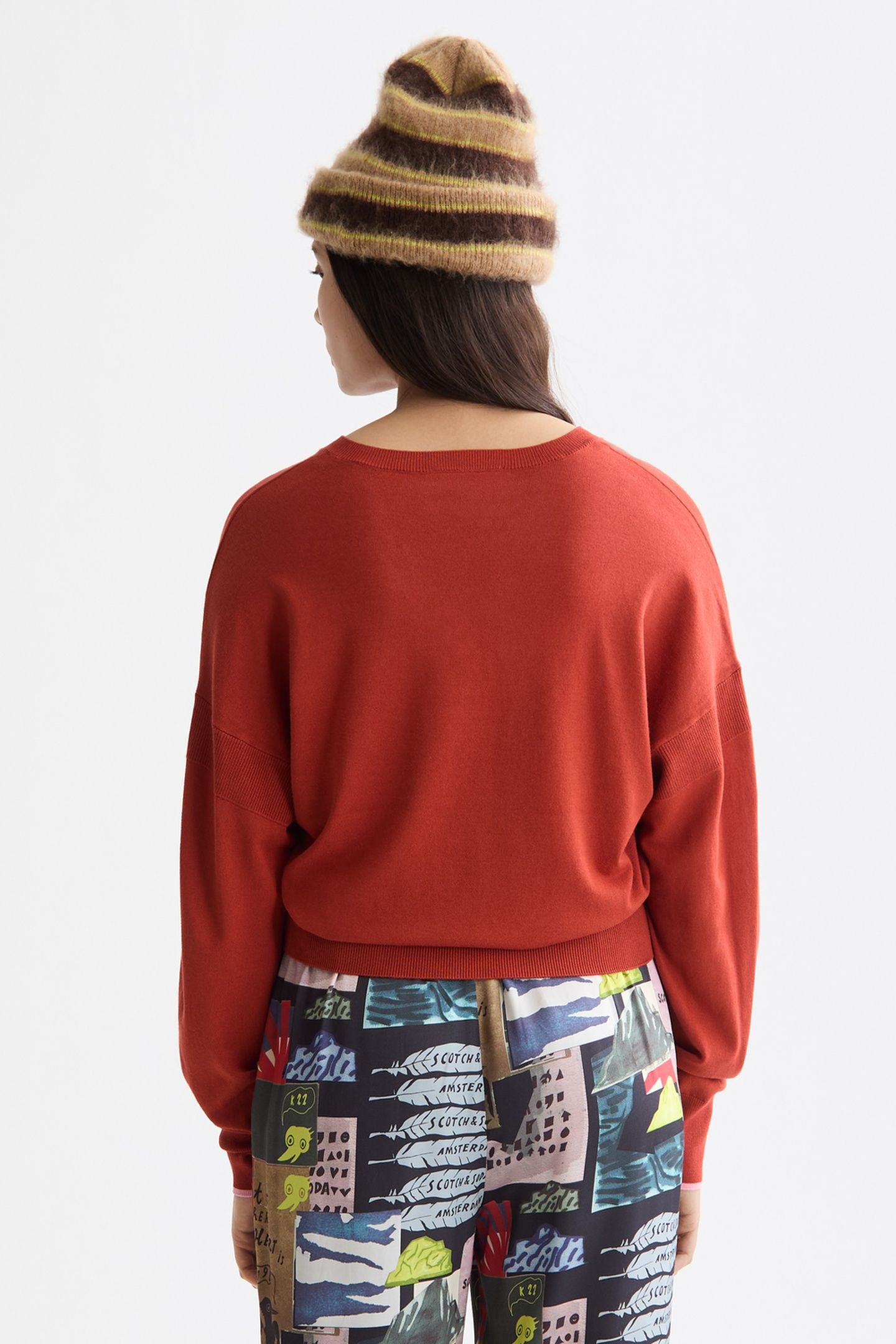V-NECK RELAXED PULLOVER KETCHUP 3