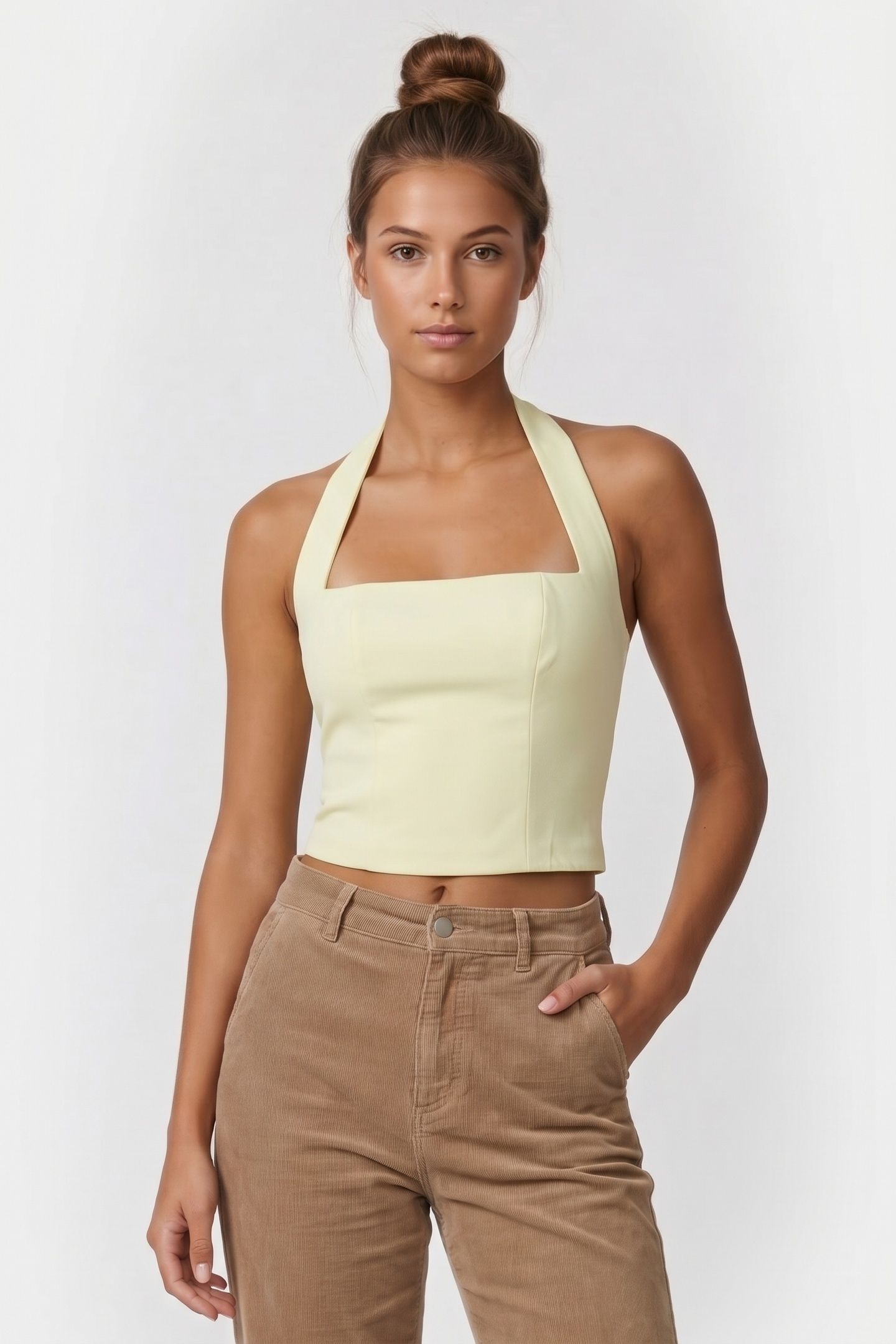 HALTER TOP LIME CREAM 2