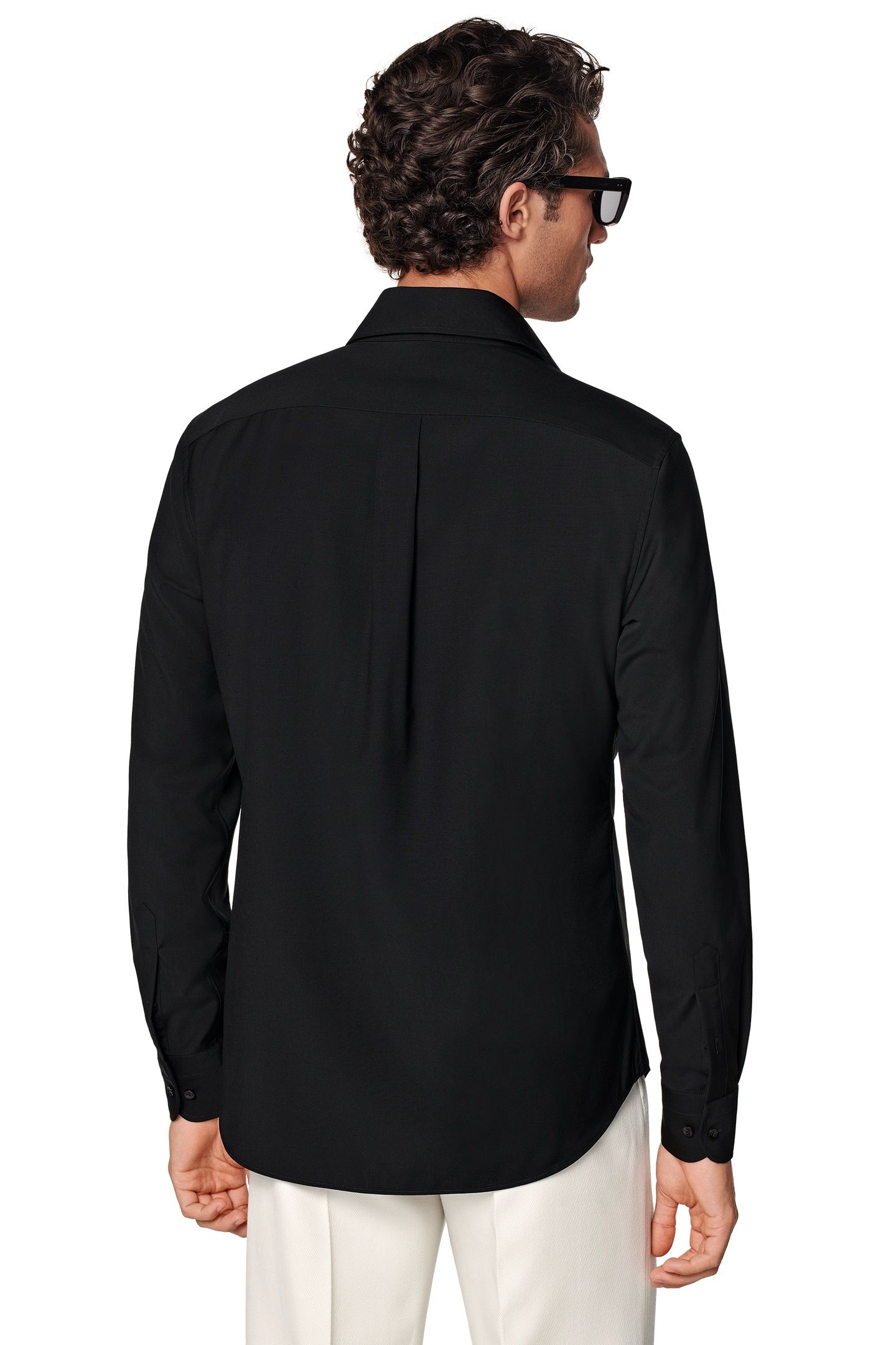 WASHABLE WOOL BLACK CASUAL SHIRTS BLACK 4