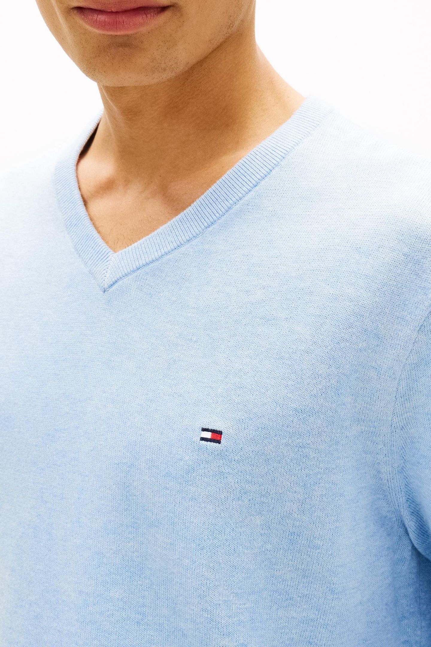 ESSENTIAL COTTON SWEATER VESSEL BLUE HEATHER 5