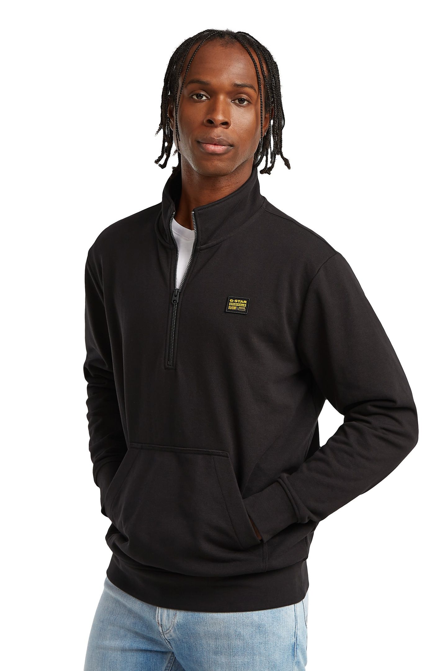 HALF ZIP SWEATER LABEL BADGE BLACK 3