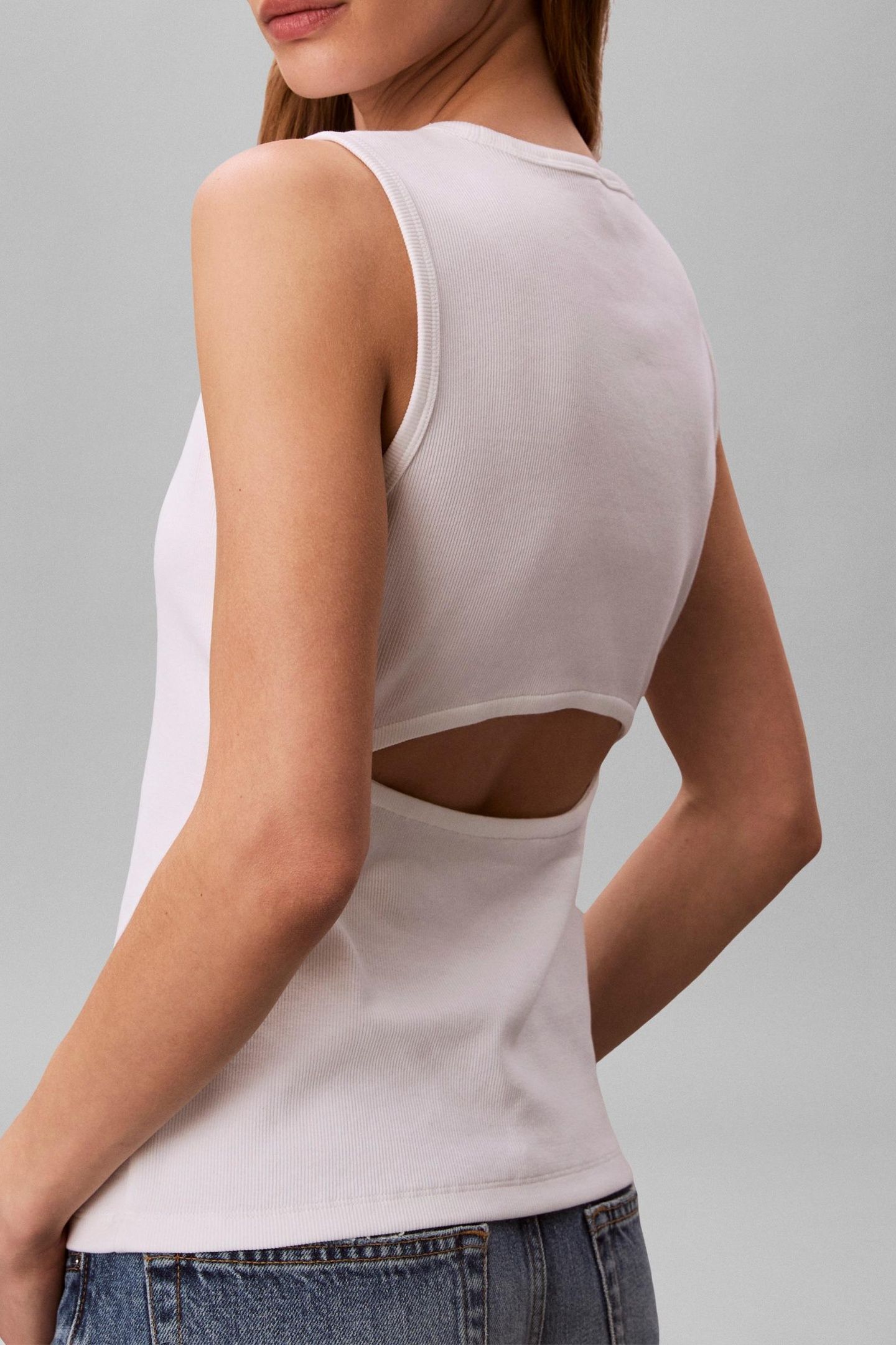 SL WOVEN LABEL 2X2 TANK TOP BRIGHT WHITE 3