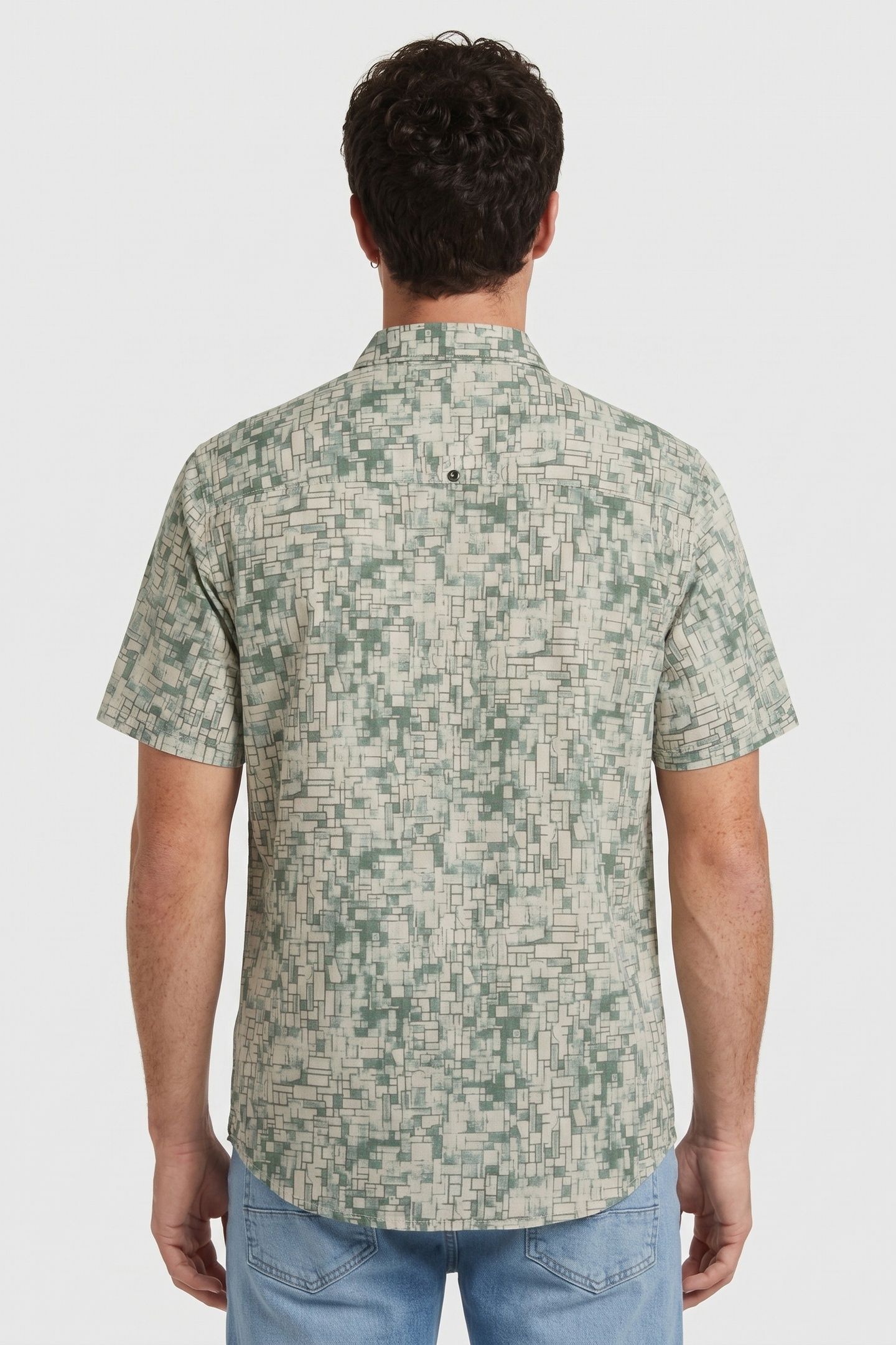 SHIRT SHORT SLEEVE ALLOVER PRINTED GREEN 2