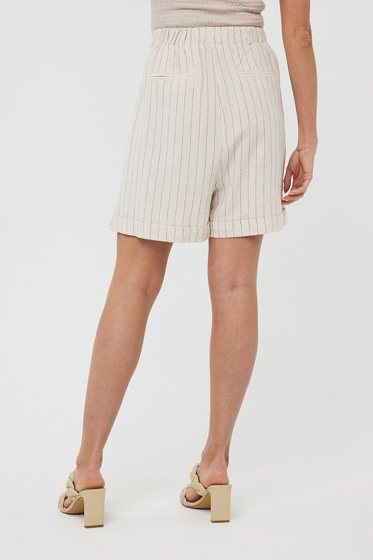SHORTS LINEN STRIPE SAND 2