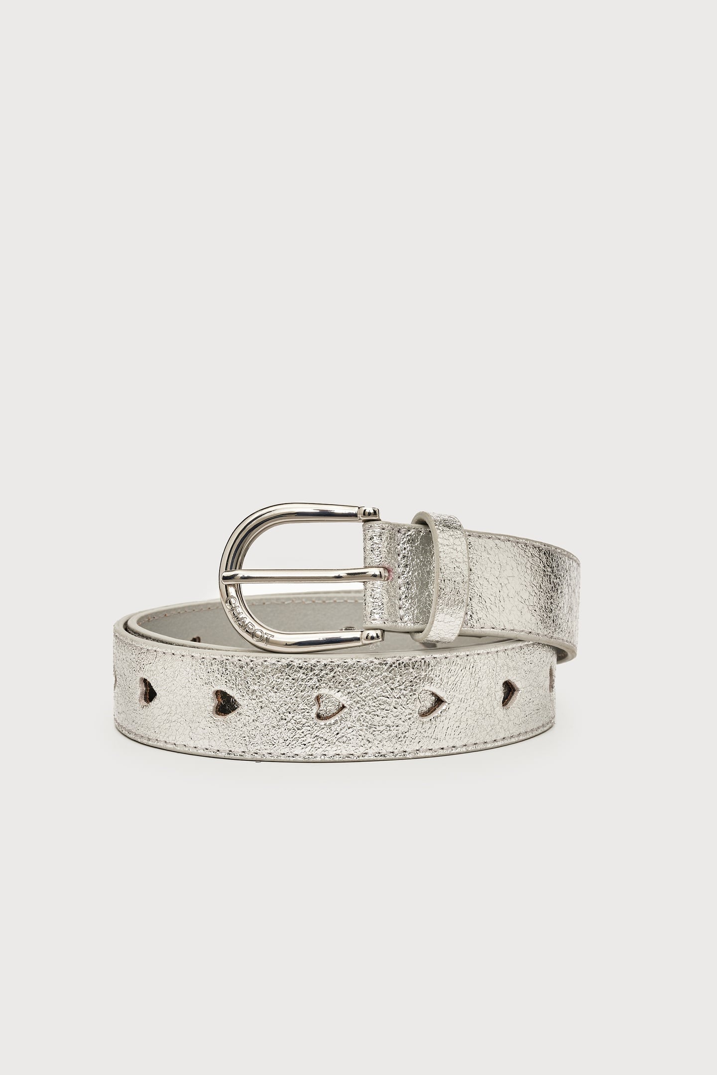 CUT IT OUT HEART BELT SILVER 2