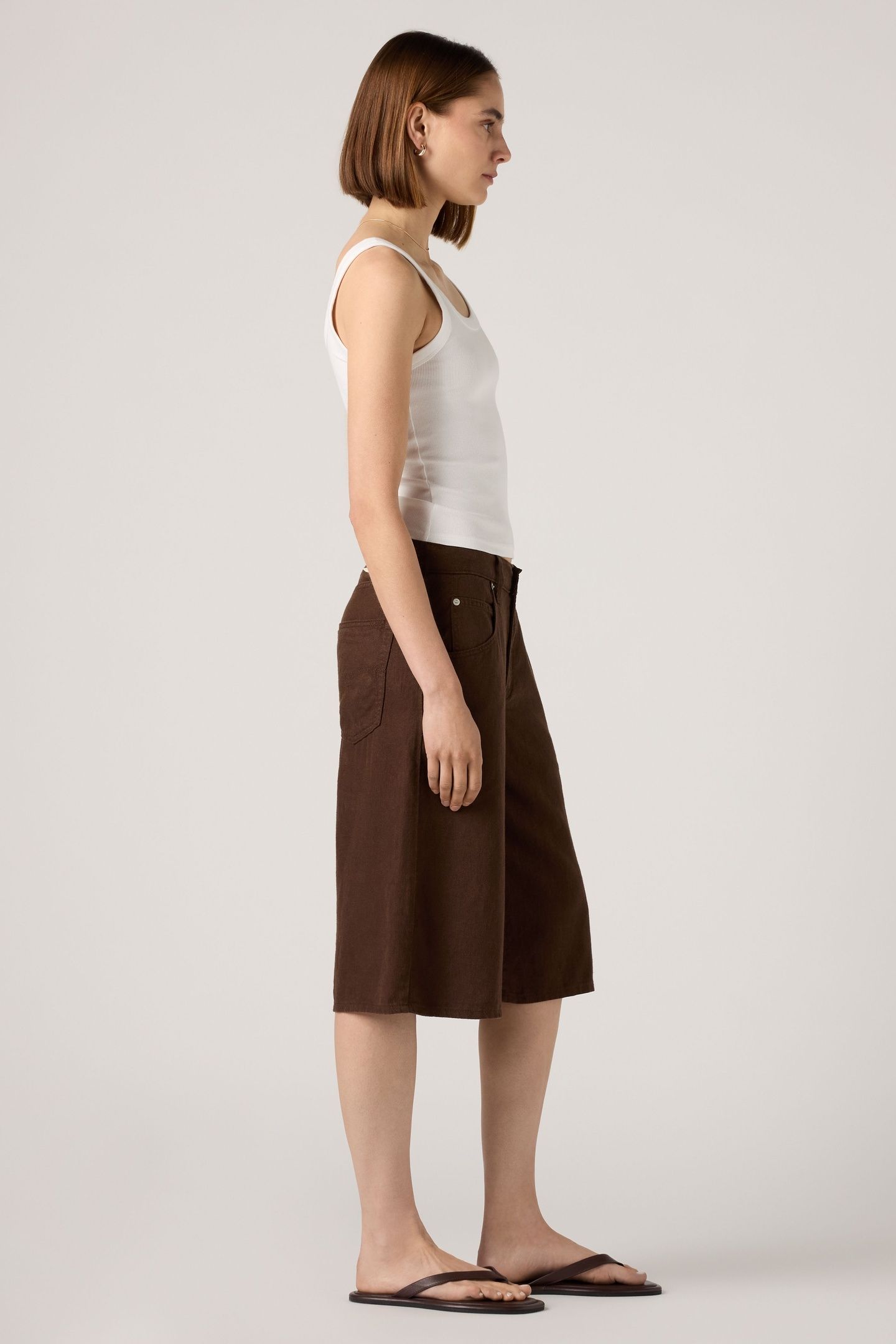 SUPER BAGGY LONG LINEN SHORTS 5