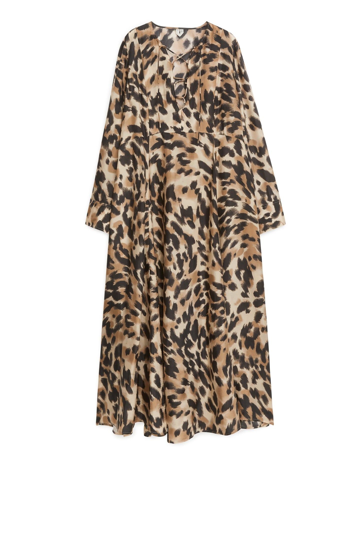 GRETA AOP DRESS BROWN 3