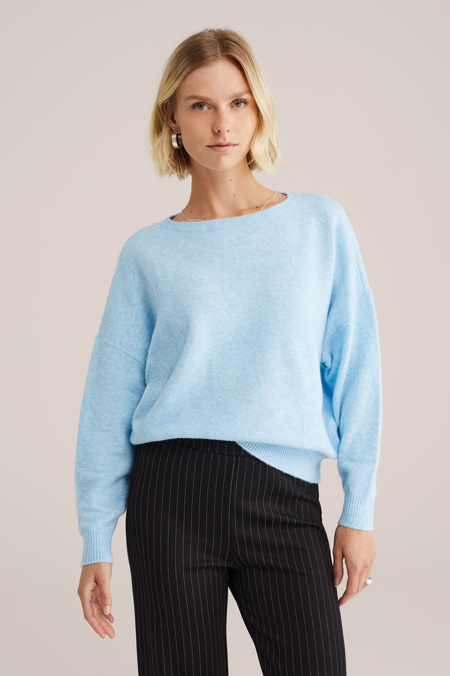 KNITTED PULLOVER PASTEL BLUE 1