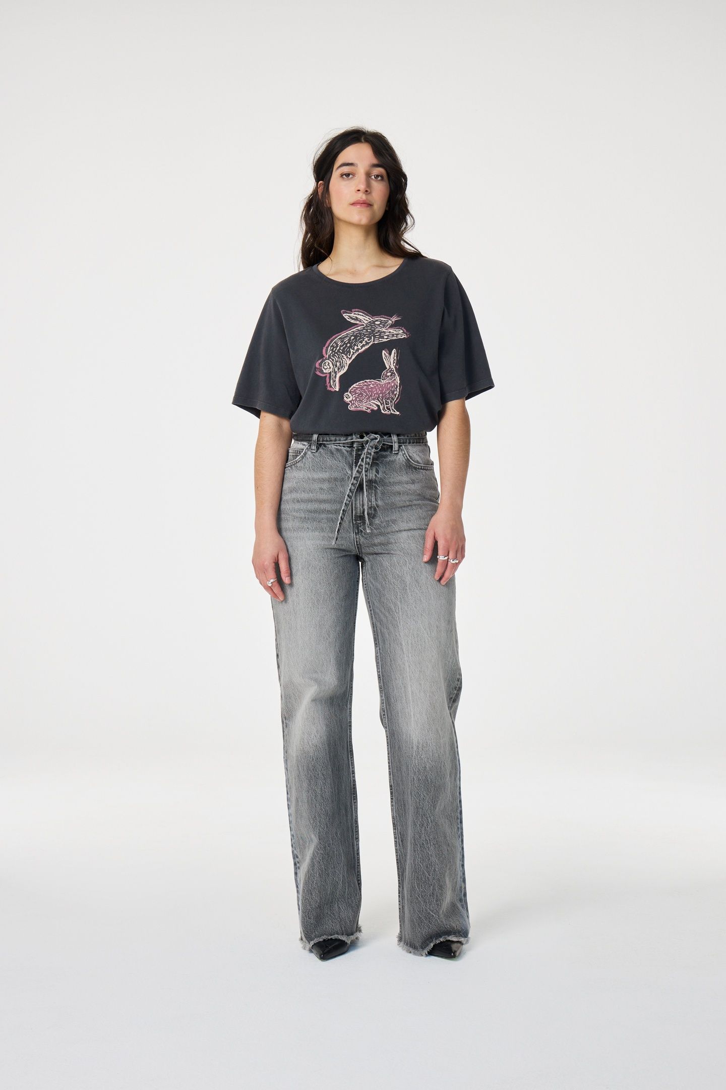 FAY RABBIT T-SHIRT DARK ANTRACITE 2