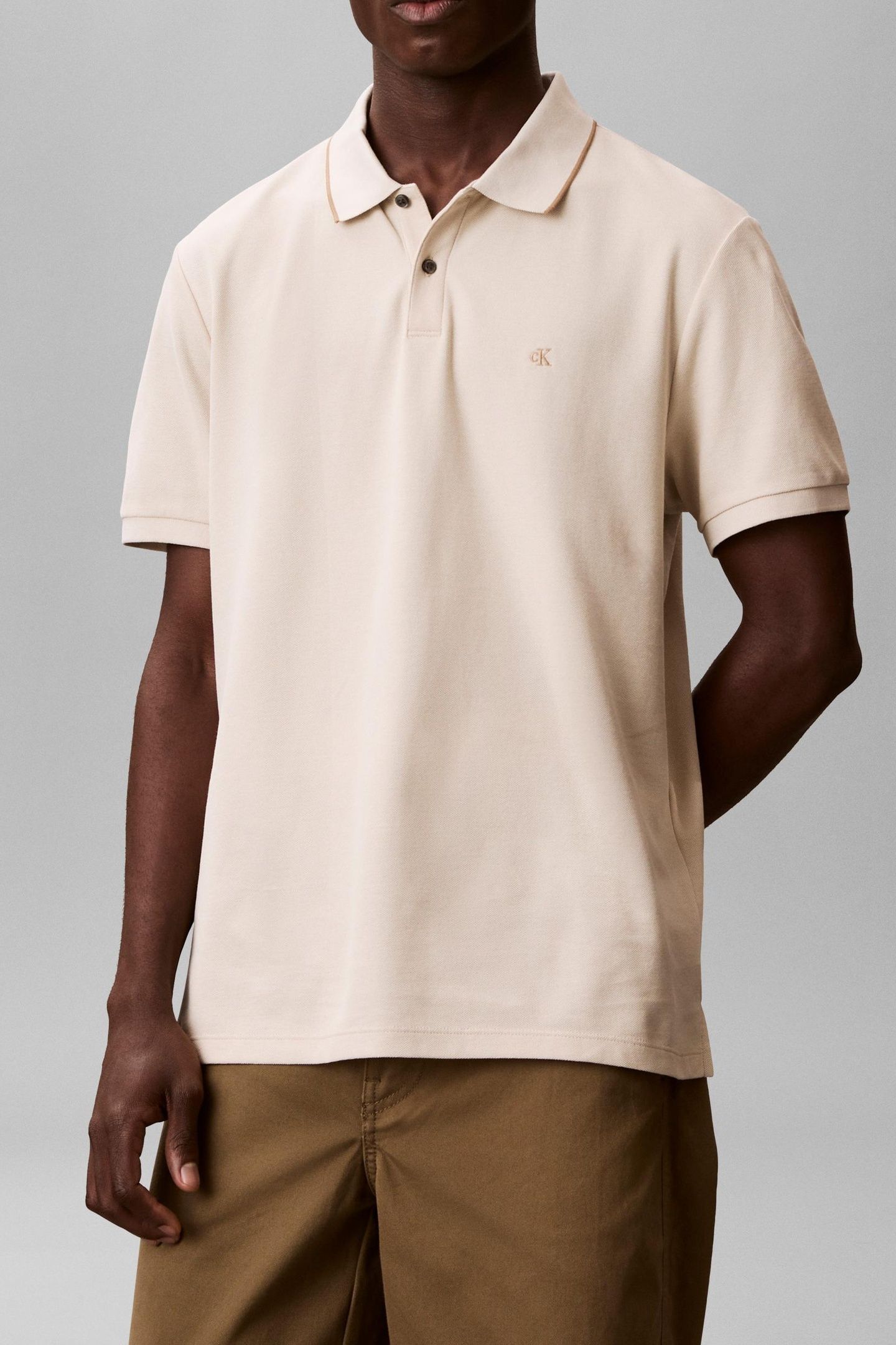 SS REFINED PIQUE TIP POLO OATMEAL 1
