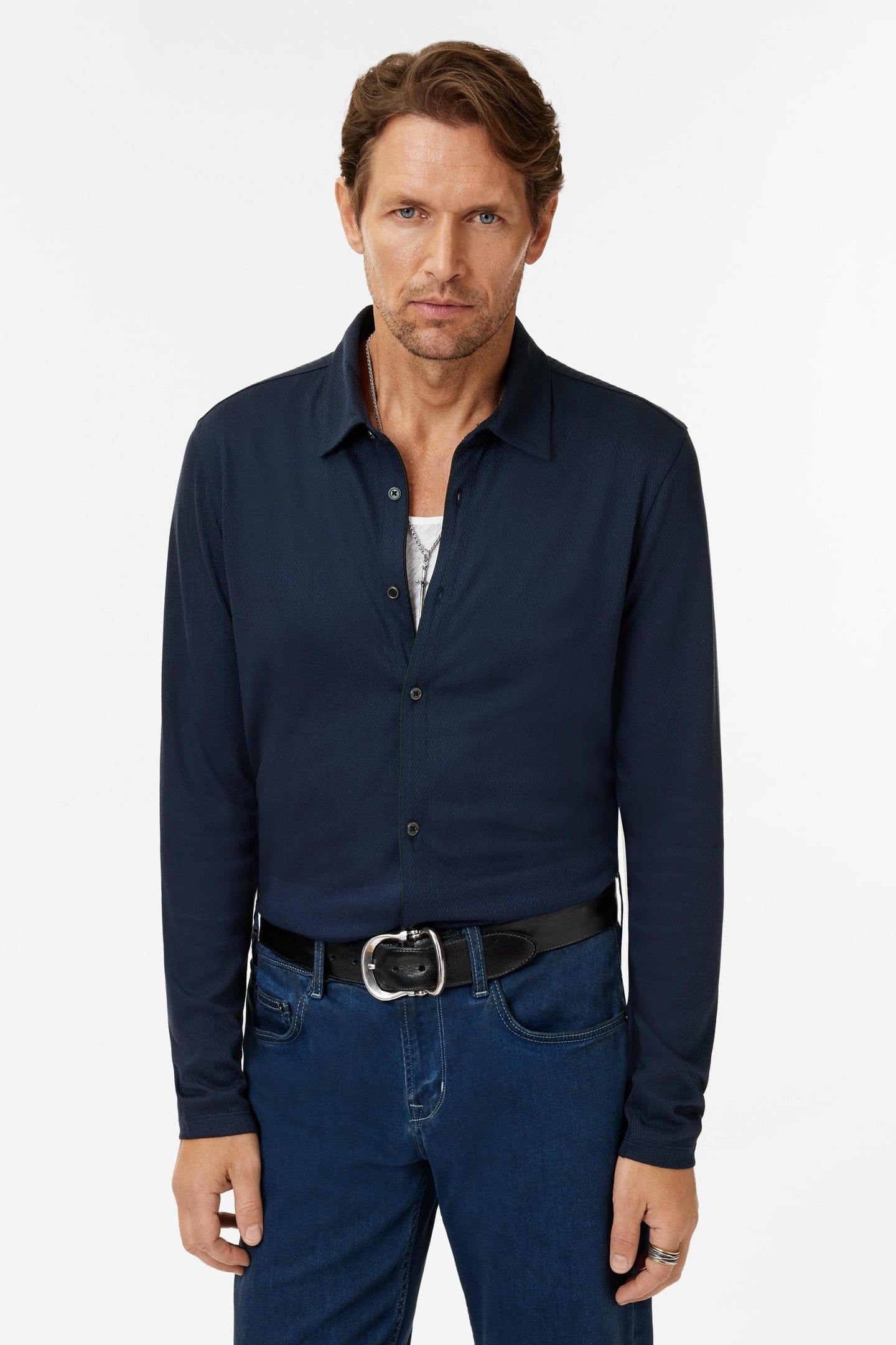 CASERTA REGULAR FIT LS COLLAR SHIRT WITH MIDNIGHT 1