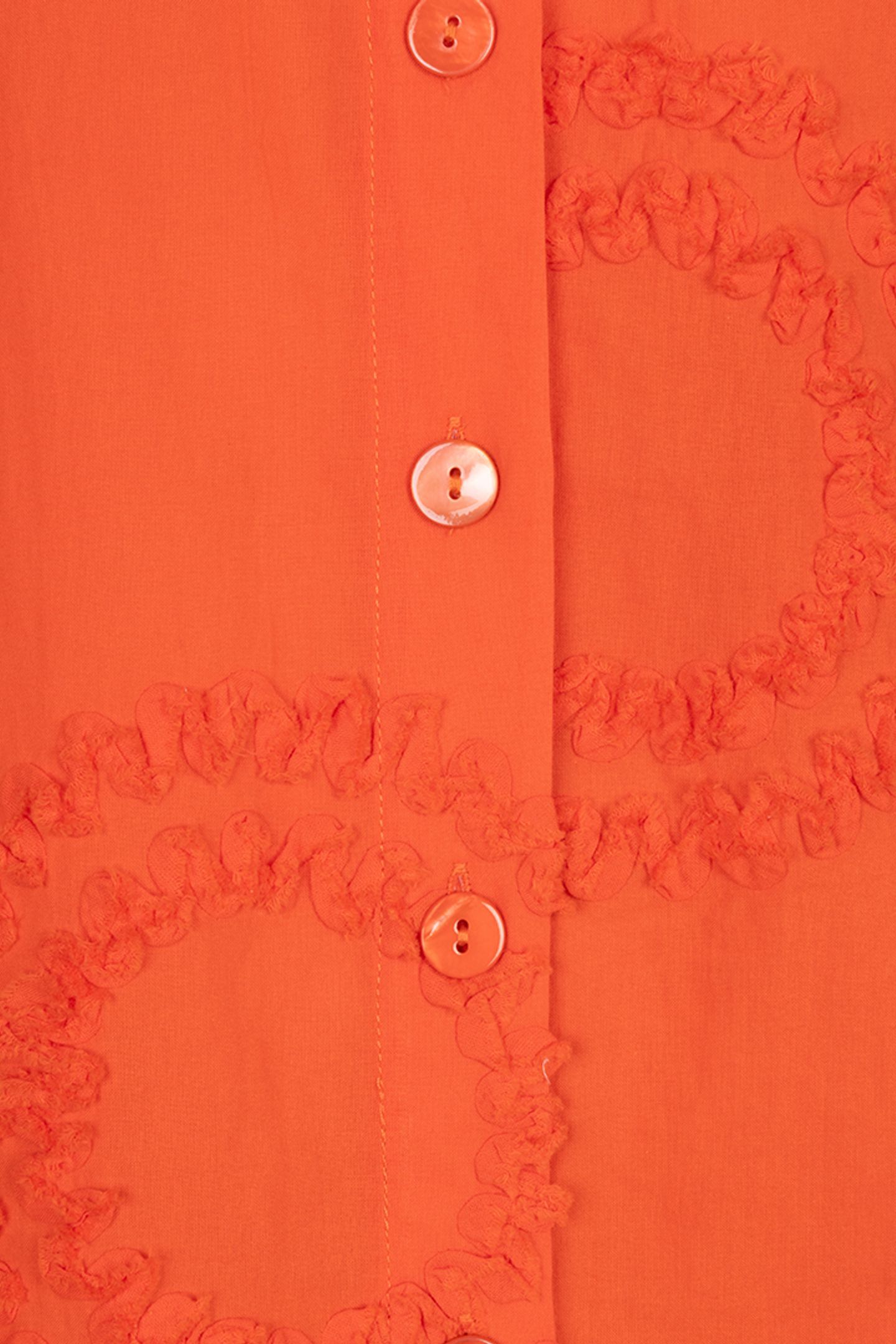 BLOUSE 3D CIRCLED EMBROIDERY RED ORANGE 6