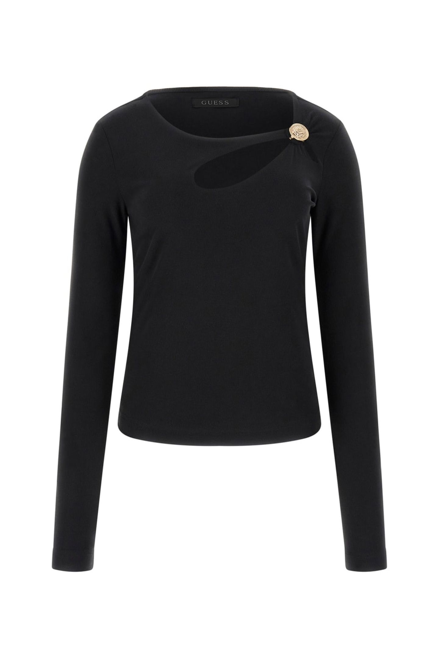GUESS ECO LS ZAMA CUT OUT NECK JET BLACK A996 6