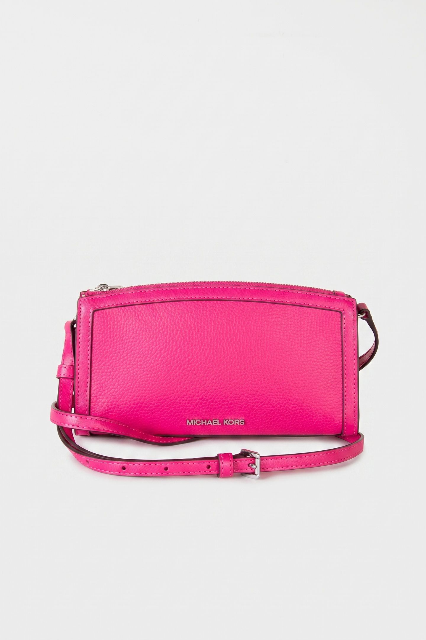 MEDIUM CURVED TOP ZIP CROSSBODY RASPBERRY 2