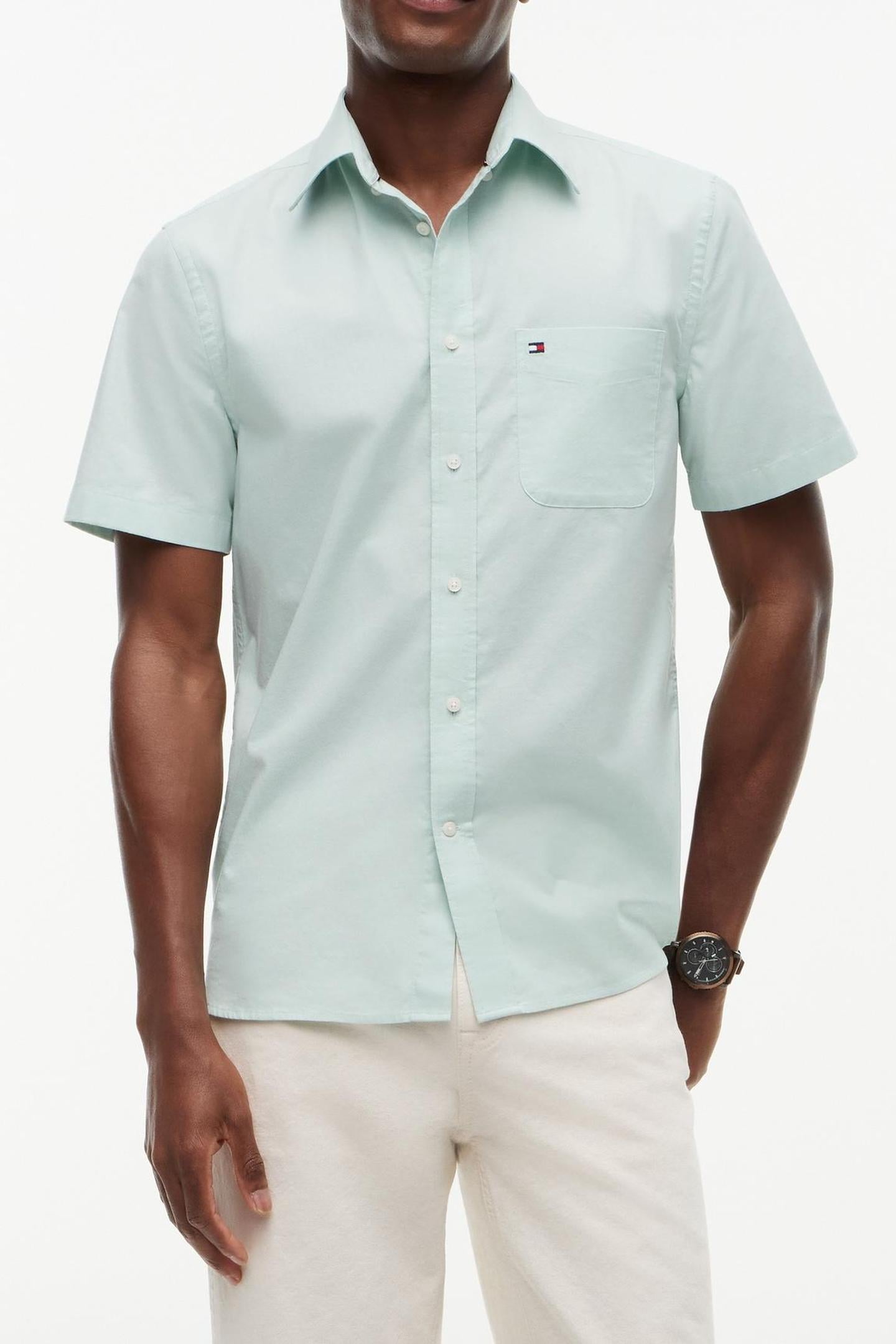 LIGHT OXFORD SOLID SHIRT CRUSHED MINT 1