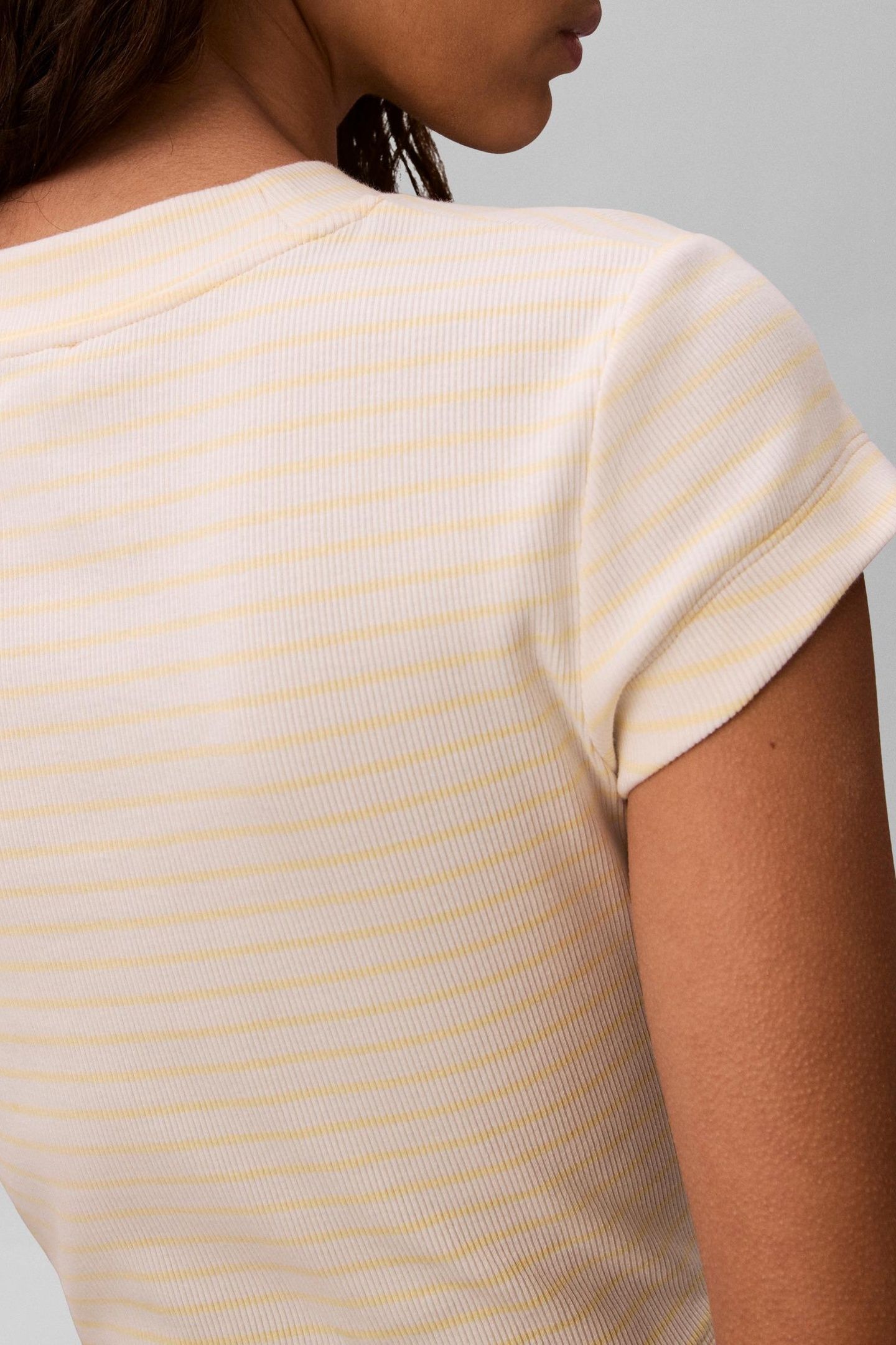 STRIPED MONOLOGO TEE FRENCH VANILLA STRIPE 6
