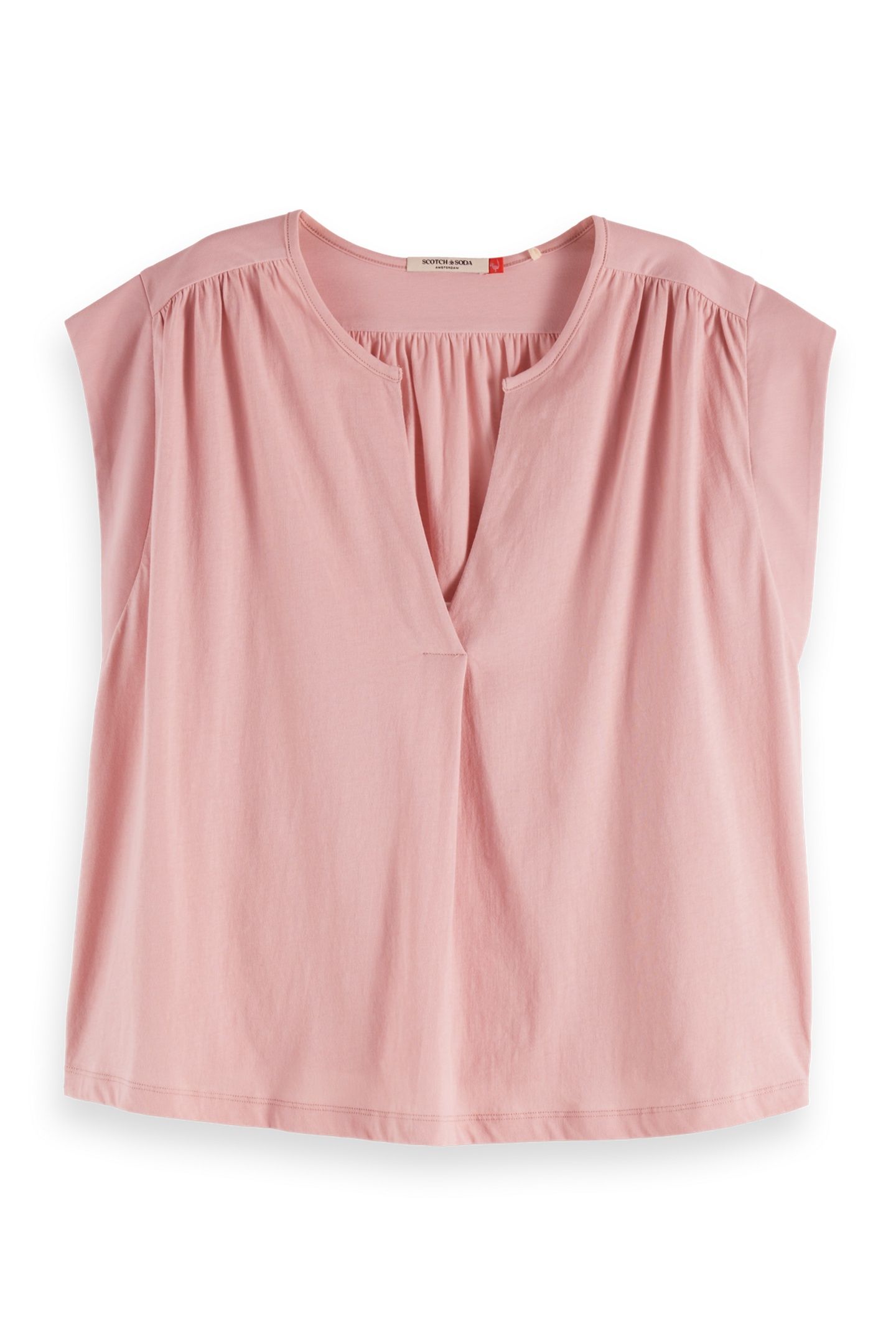 DRAPEY V-NECK T-SHIRT BURNISHED LILAC 4